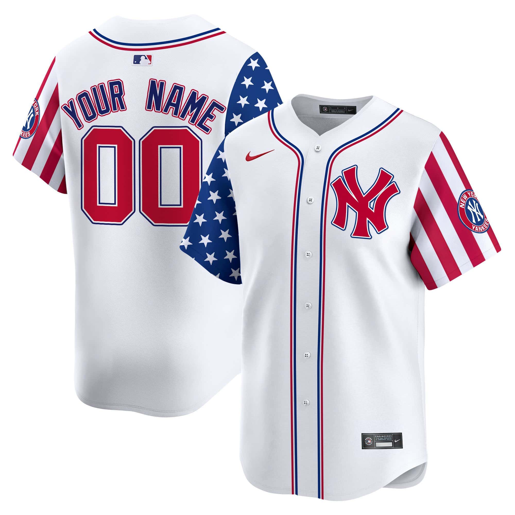 New York Yankees White 2024 Independence Day Vapor Premier Limited Custom Jersey – All Stitched