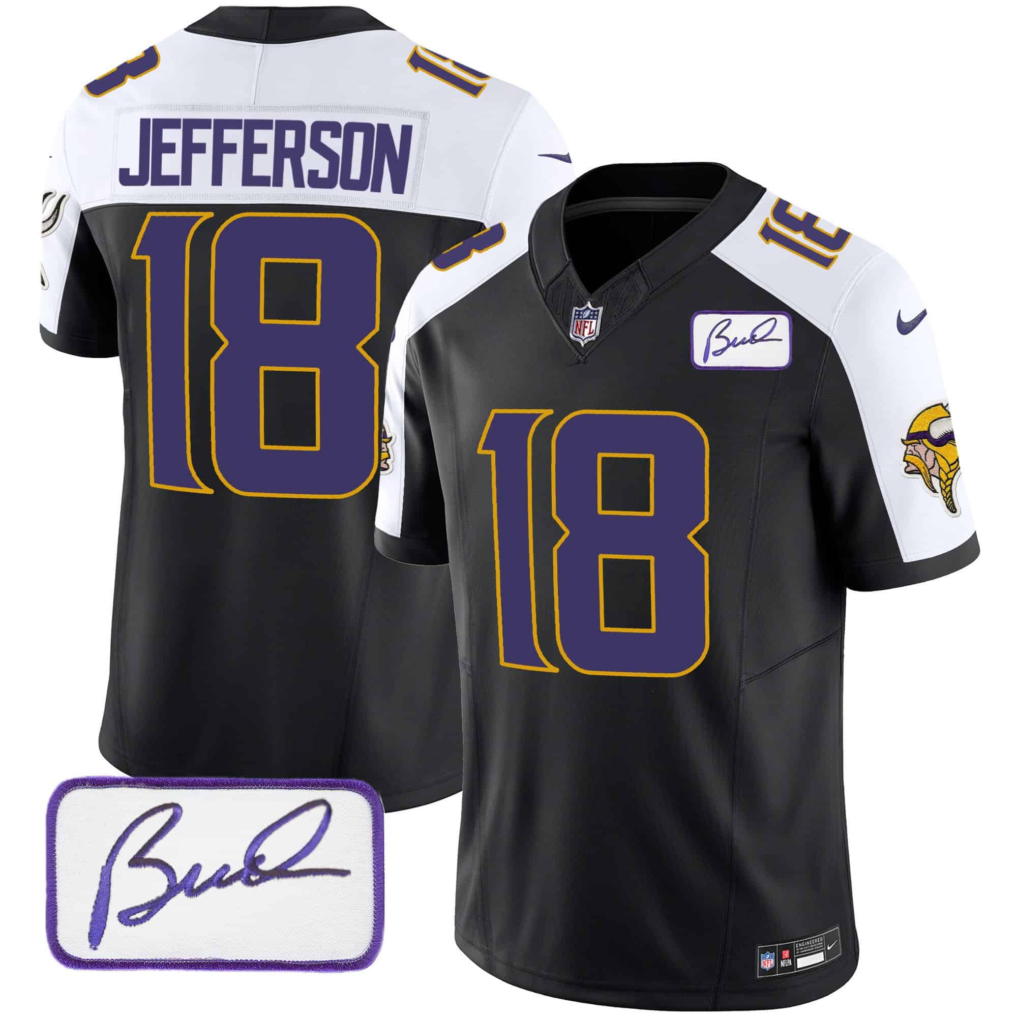 Men’s Vikings Bud Grant Patch Classic Limited Jersey V4 – All Stitched