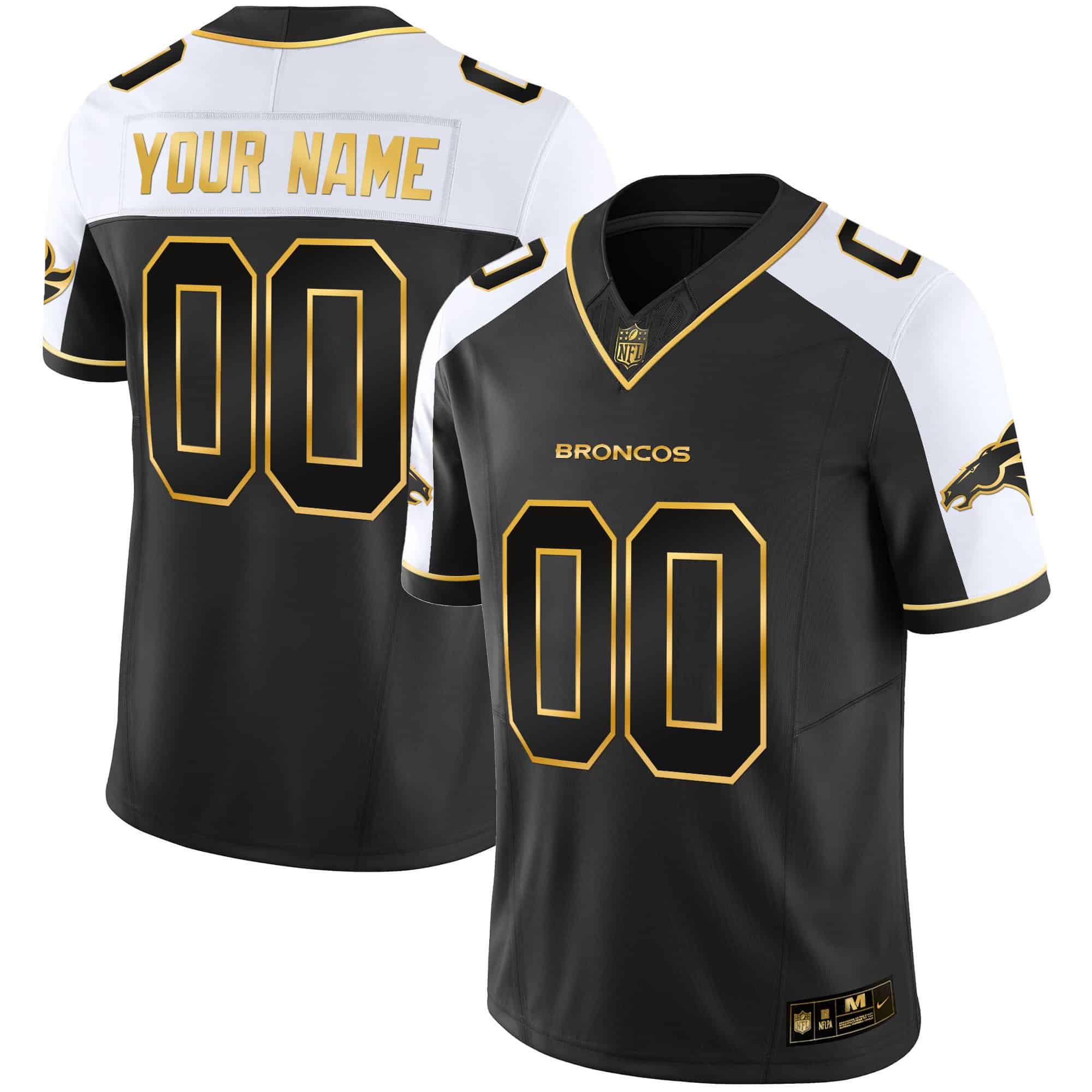 Denver Broncos Gold Vapor Limited Custom Jersey – All Stitched