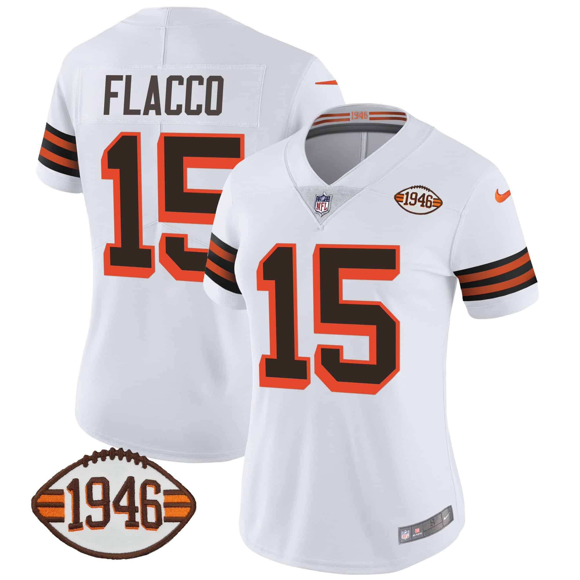 Women’s Browns 1946 75th Anniversary Patch Jersey – All Stitched
