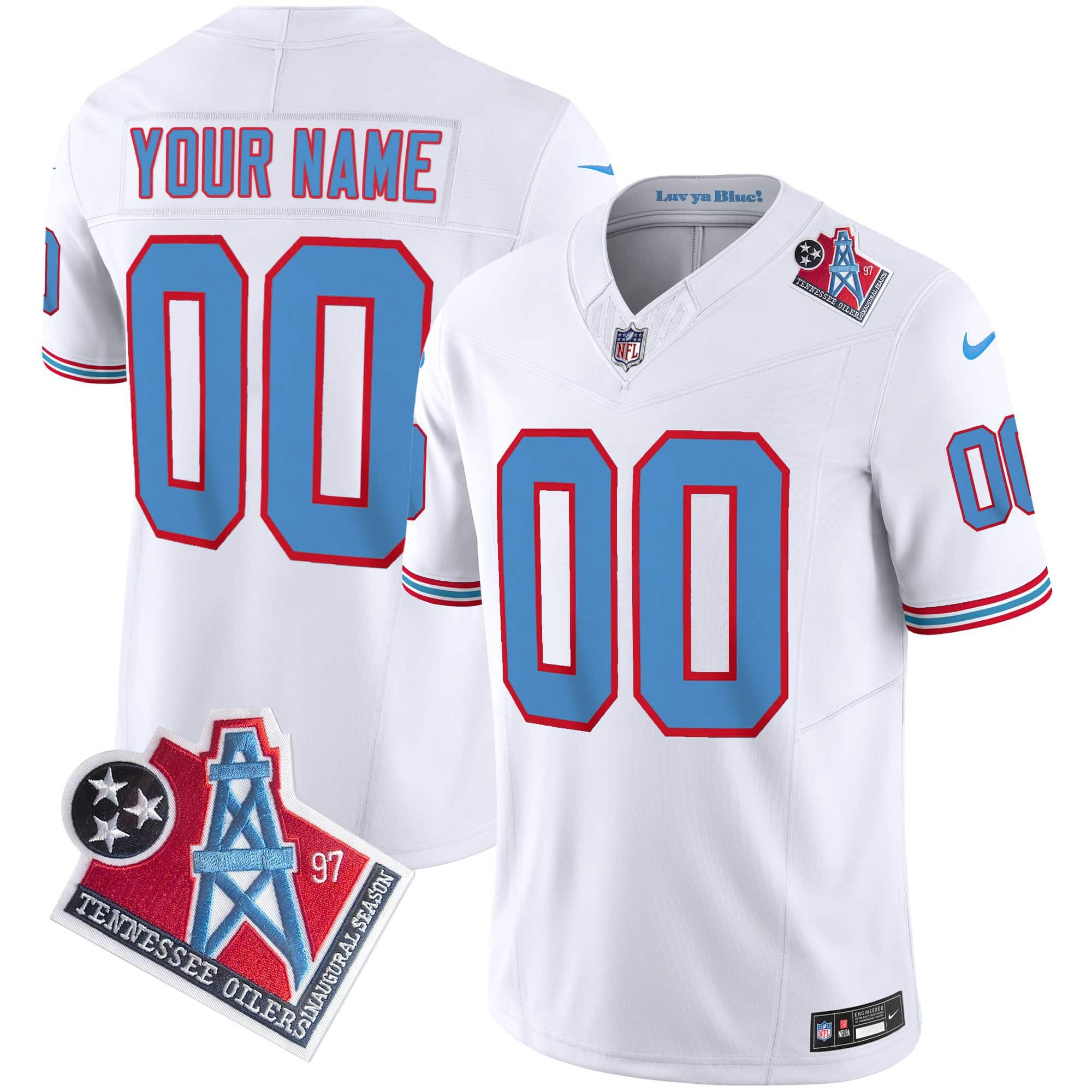 Titans 1997 Throwback Limited Vapor Custom Jersey – All Stitched