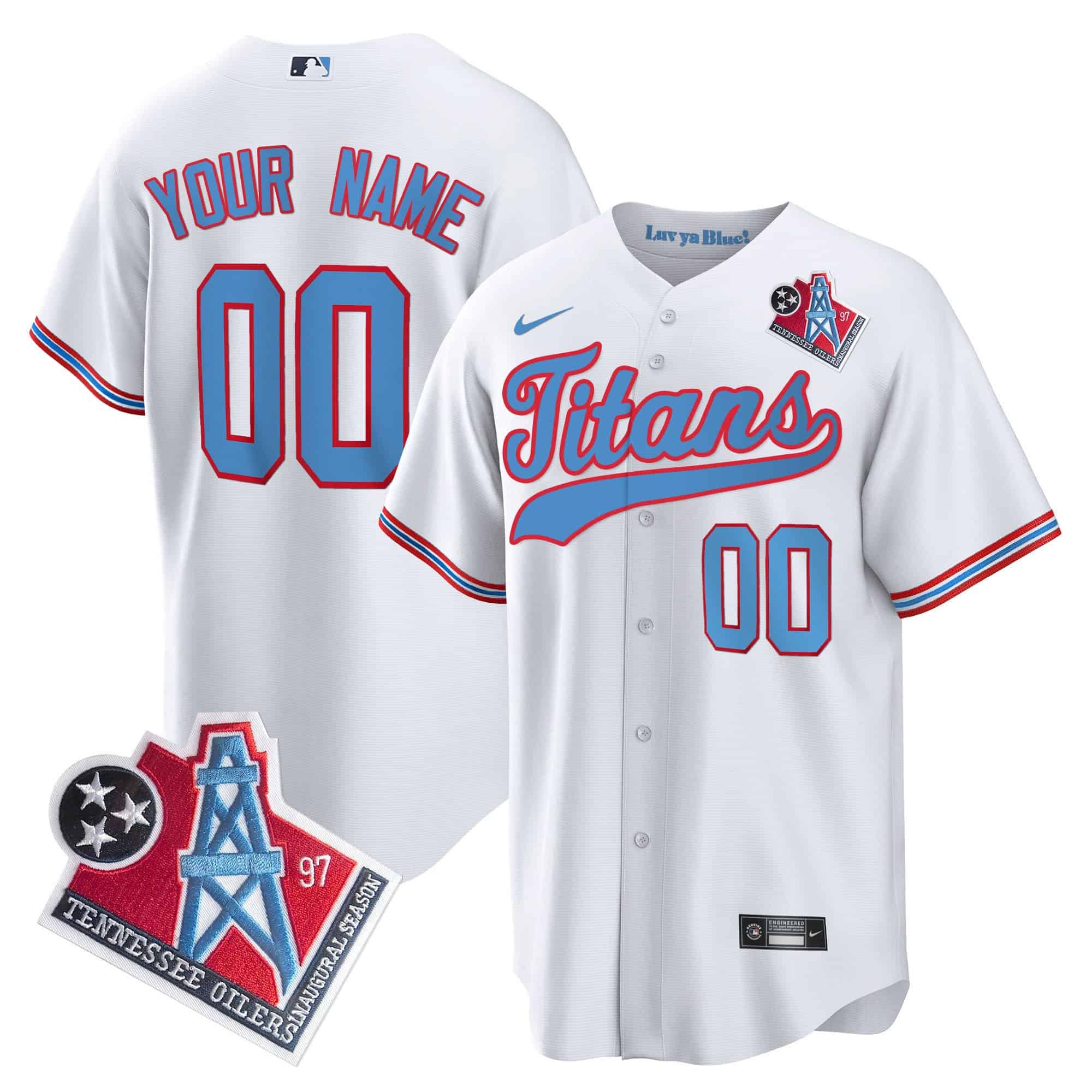 Titans 1997 Throwback Limited Cool Base Custom Jersey – All Stitched