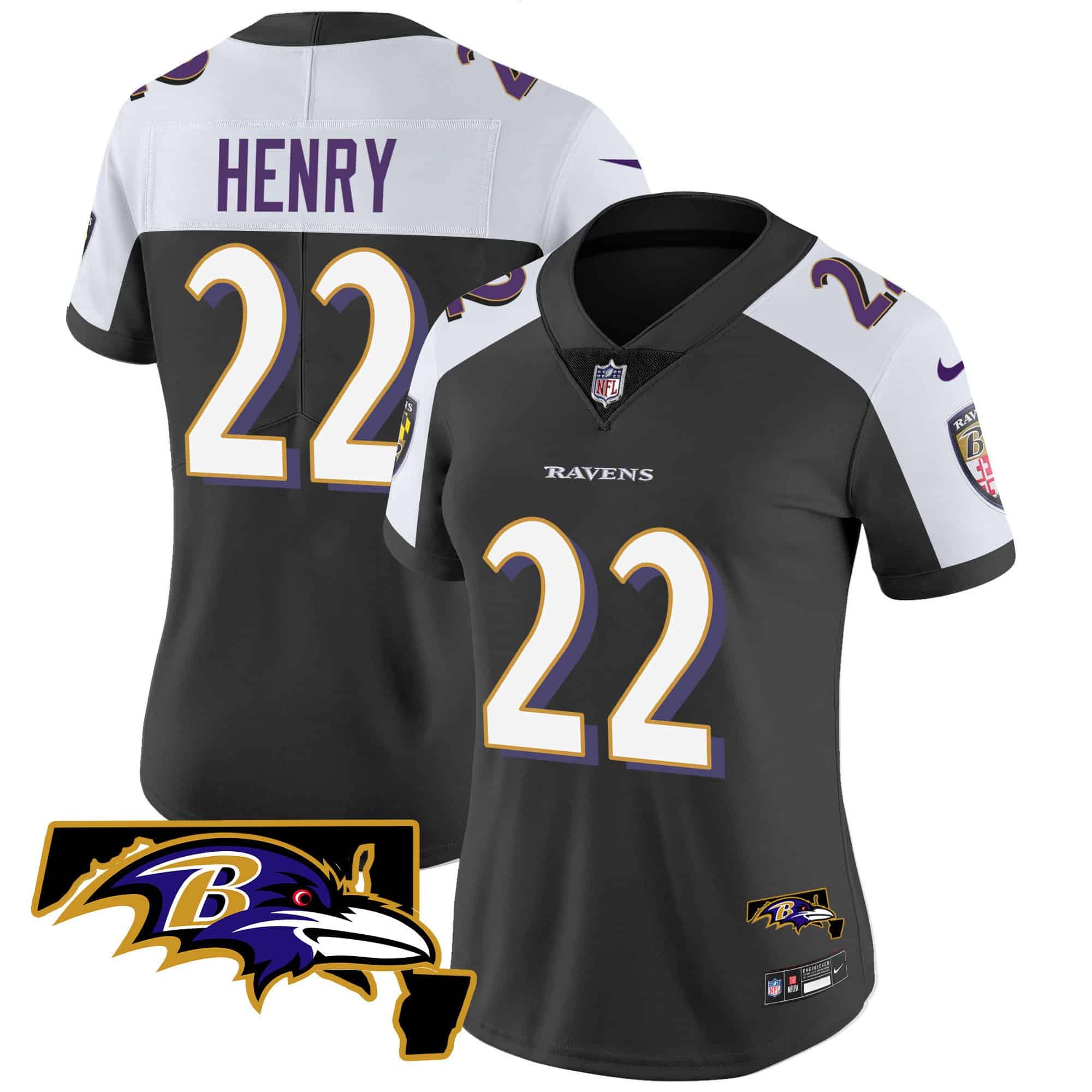 Women’s Ravens Maryland Patch Vapor Limited Jersey – All Stitched