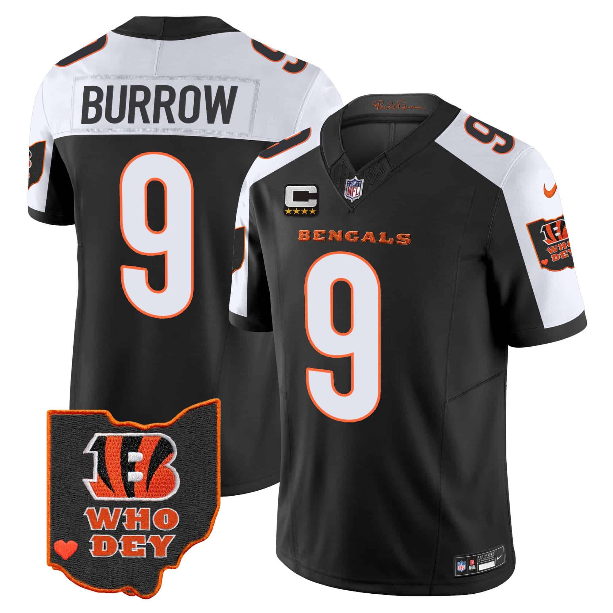 Men’s Bengals Ohio Patch Vapor Limited Jersey V2 – All Stitched