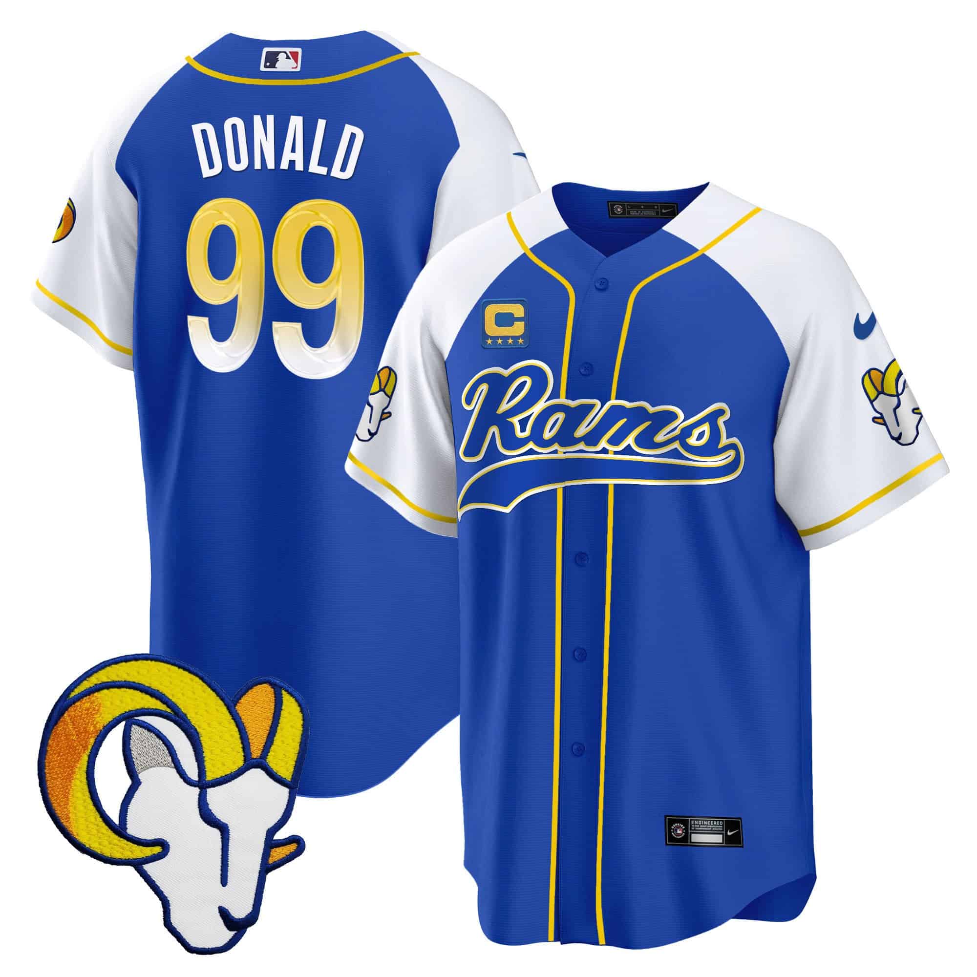 Men’s Rams Baseball Jersey – All Stitched