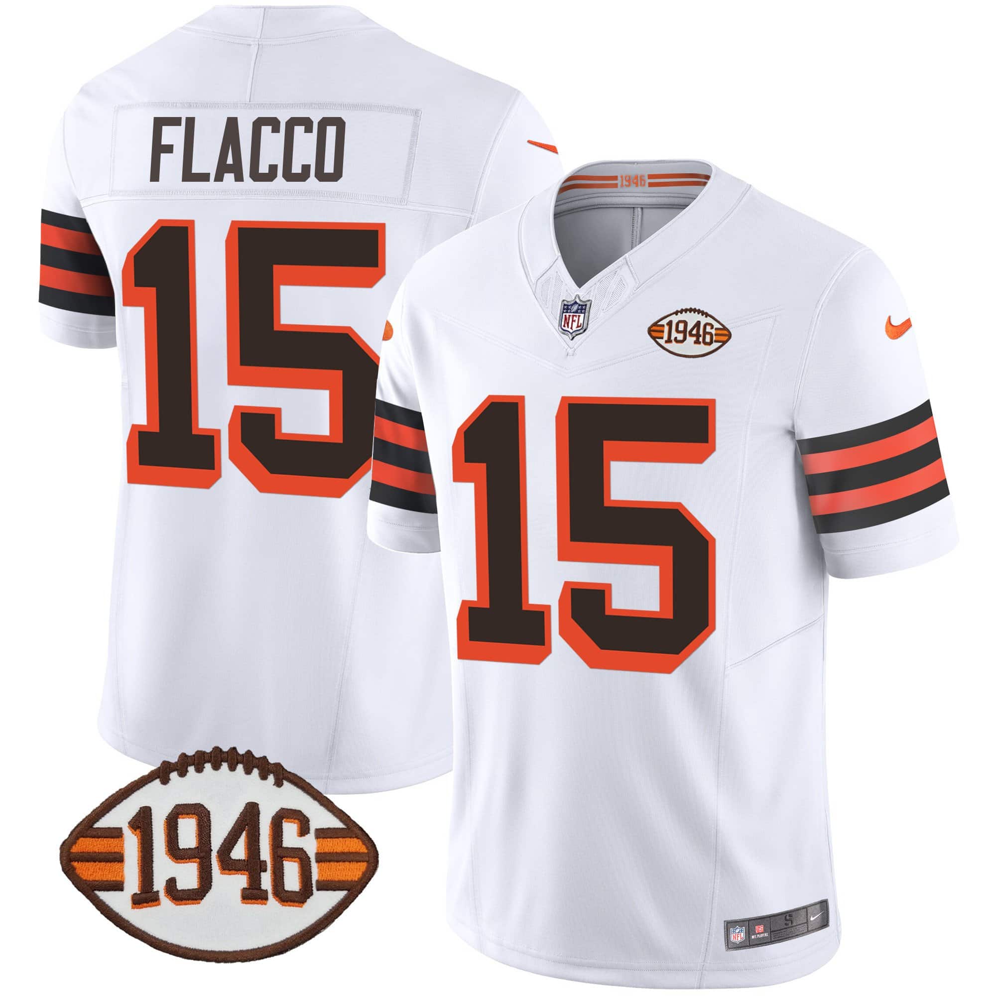 Men’s Browns 1946 75th Anniversary Patch Jersey – All Stitched