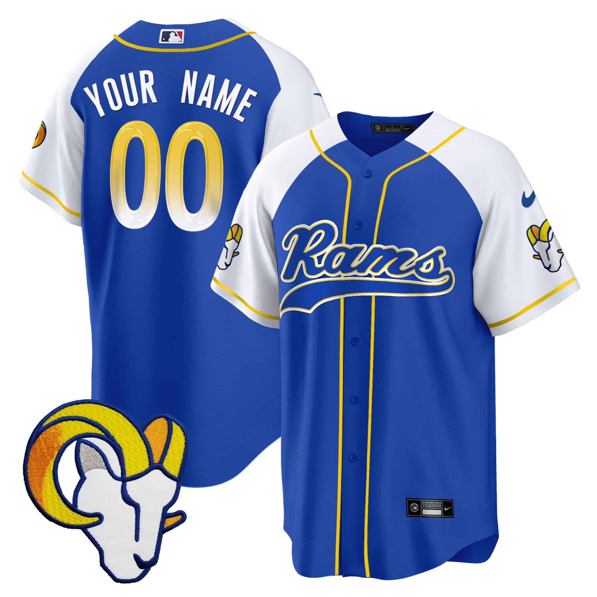 Rams Baseball Custom Jersey – All Stitched