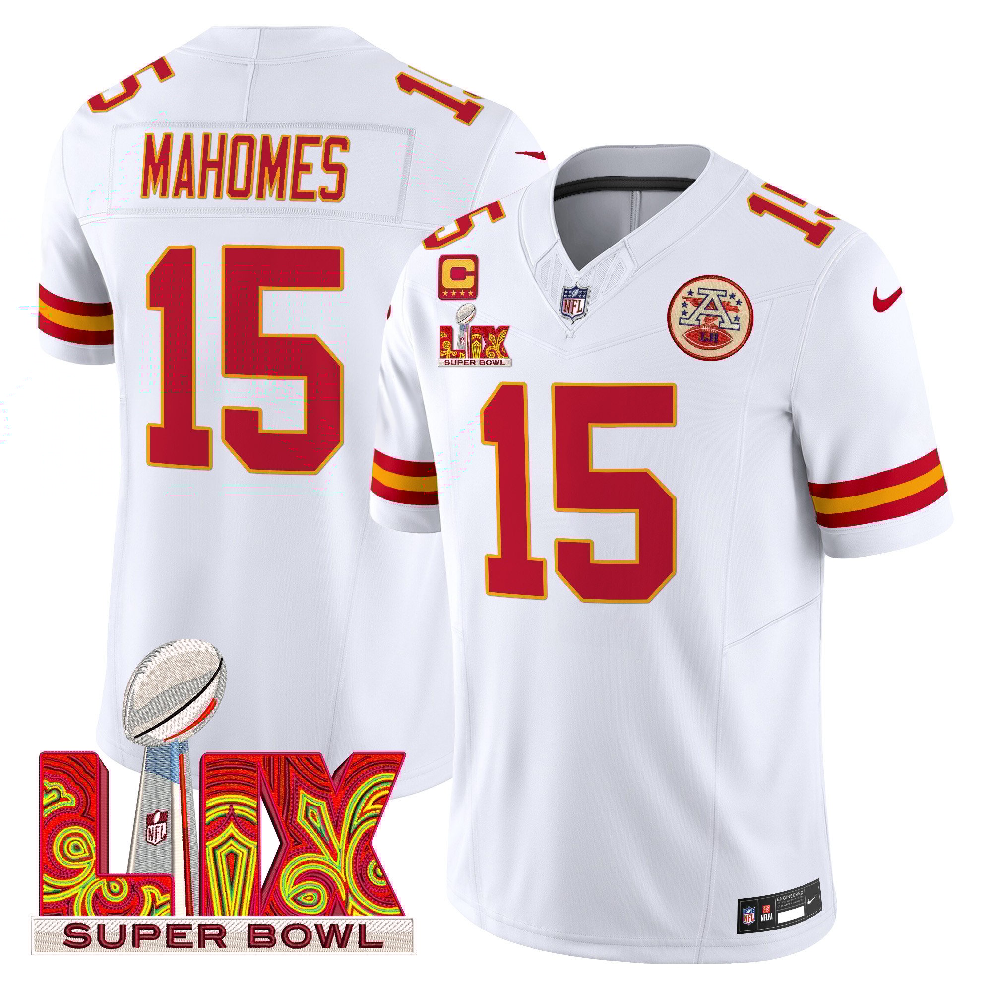 Men’s Chiefs Super Bowl LIX Patch Vapor Limited Jersey – All Stitched