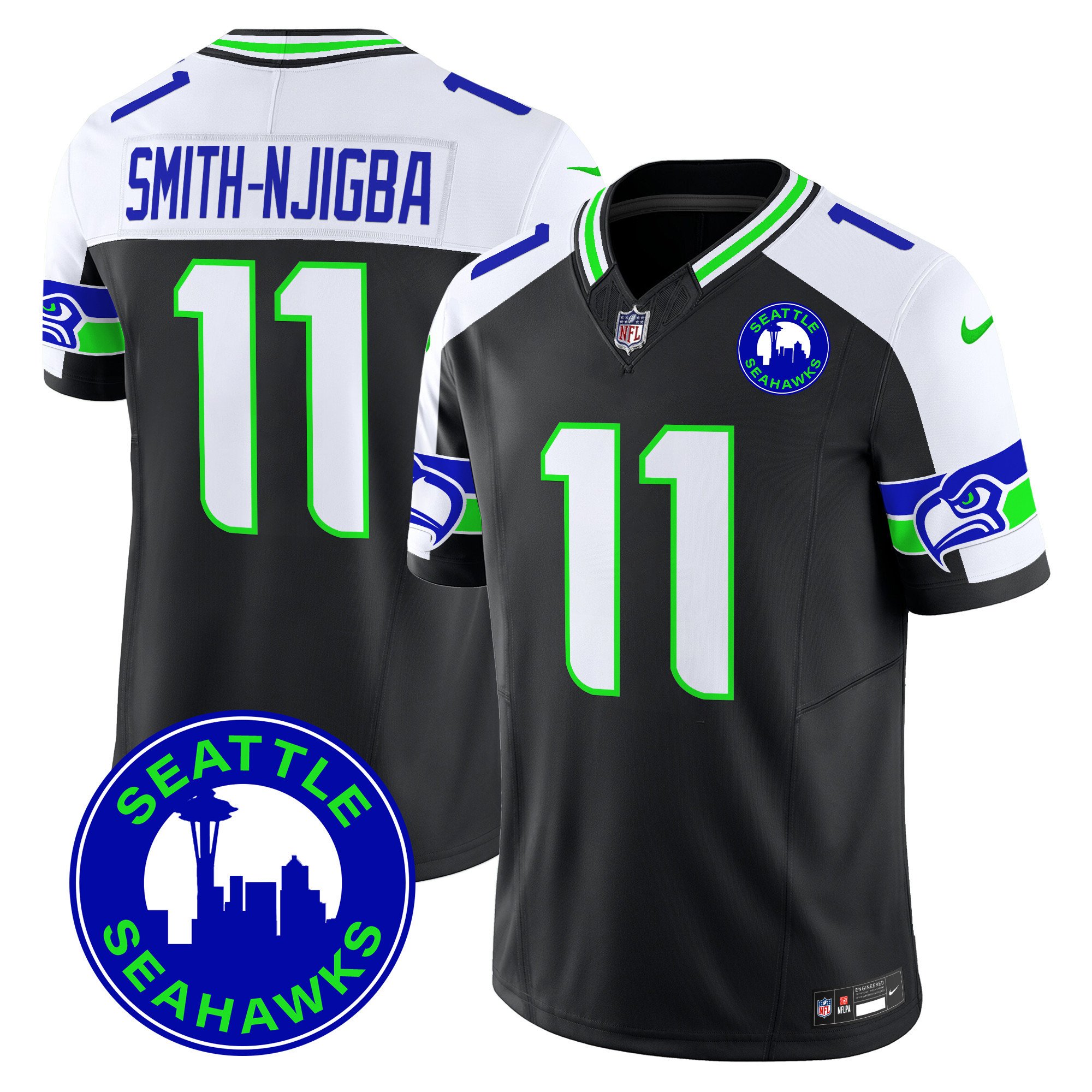 Men’s Seahawks 2024 Seattle City Patch Vapor Limited Jersey – All Stitched