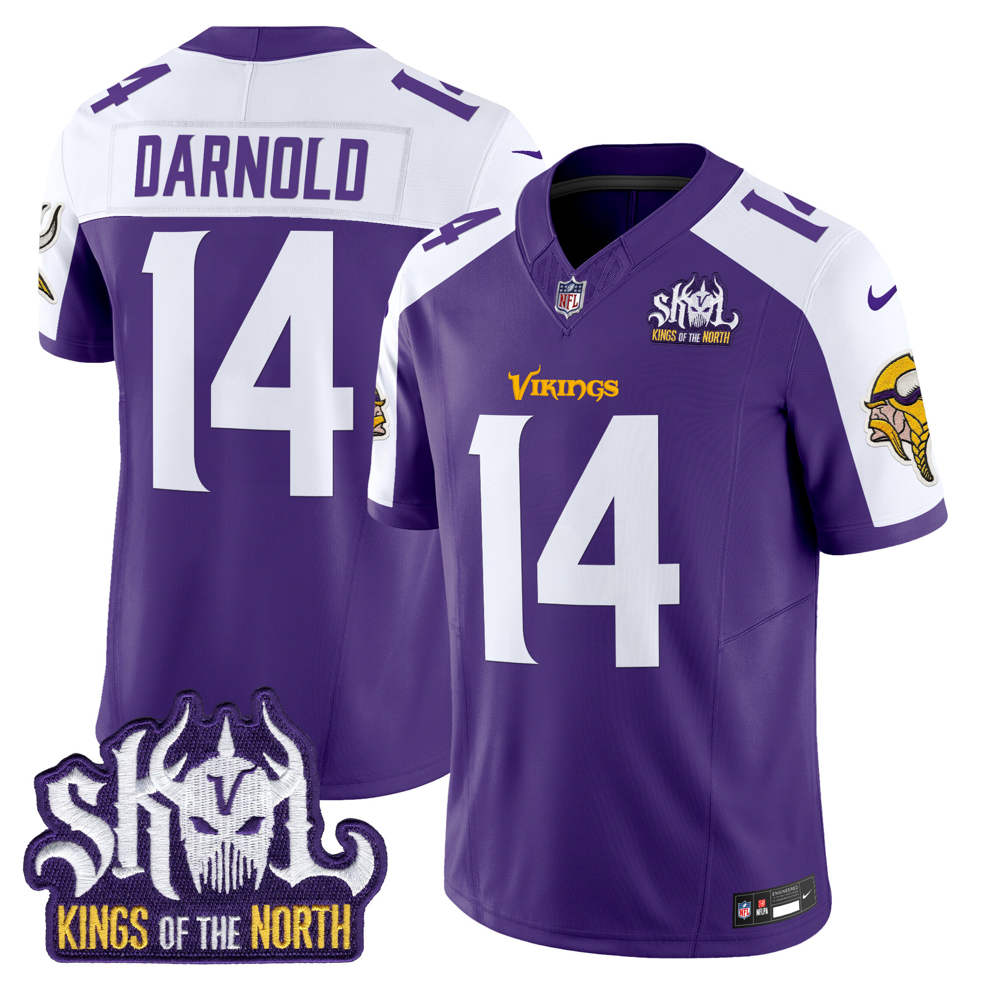 Men’s Minnesota Vikings King Of The North Patch Vapor Limited Jersey – All Stitched