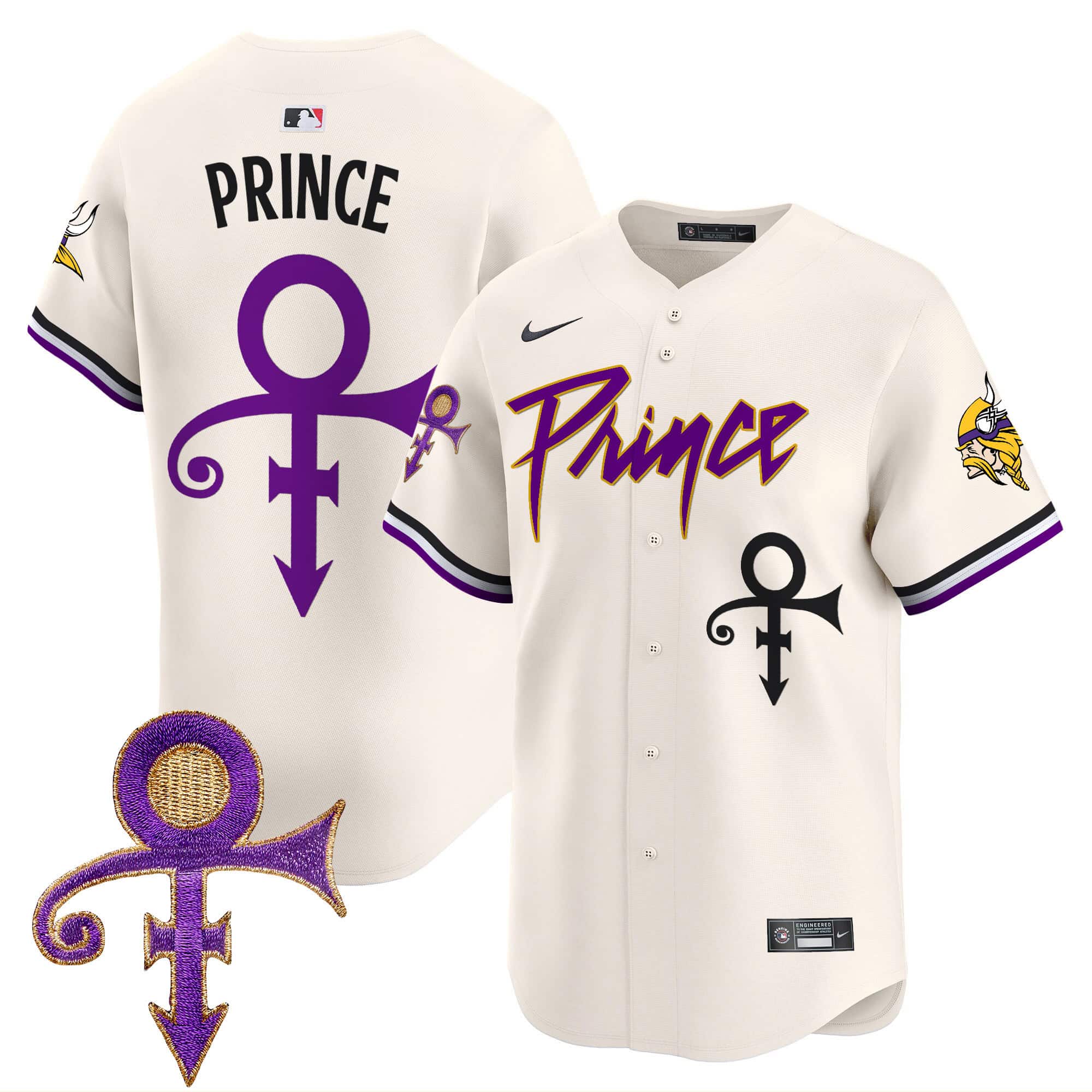 Men’s Minnesota Vikings Prince Patch Vapor Premier Limited Jersey – All Stitched