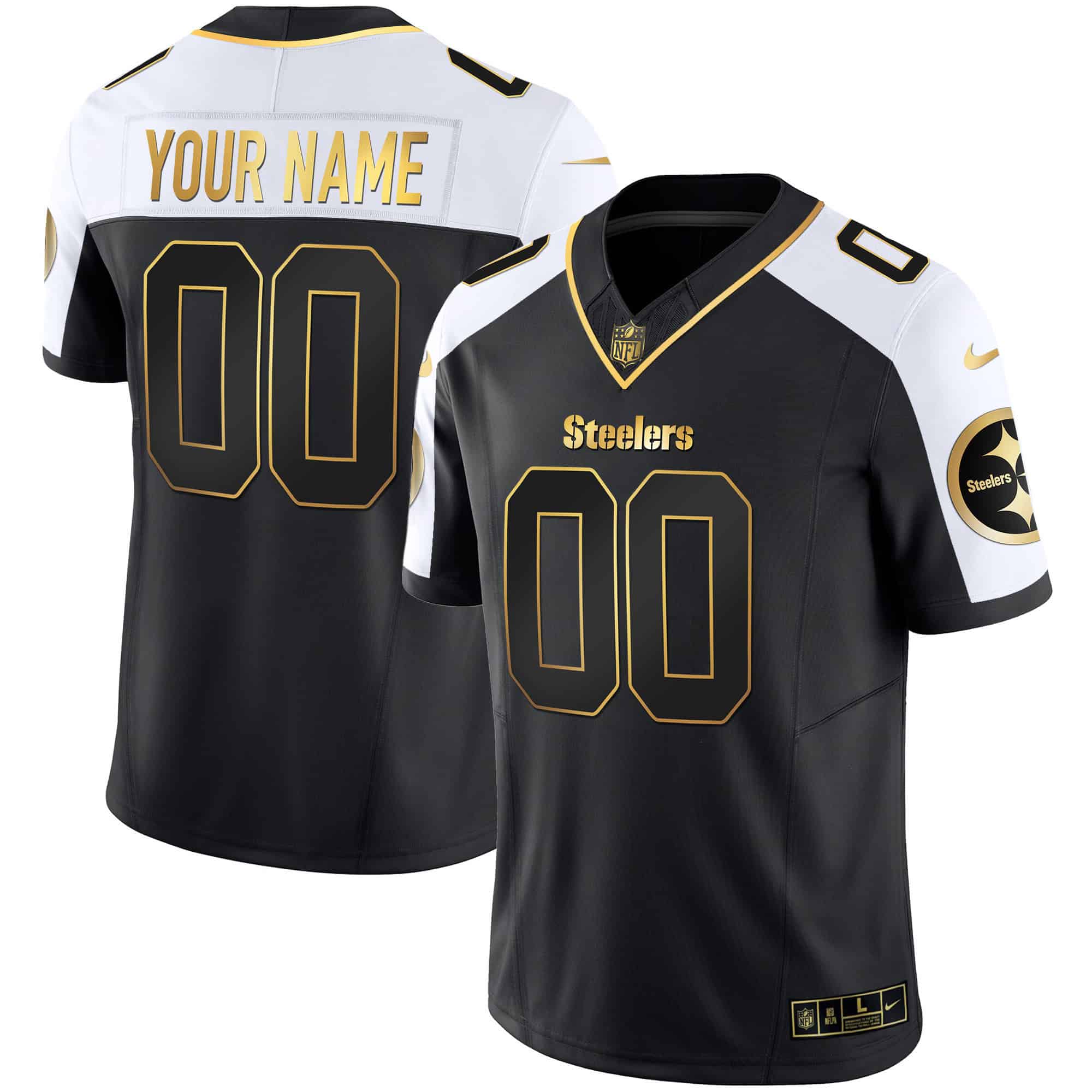 Steelers Gold Vapor Custom Jersey V2 – All Stitched