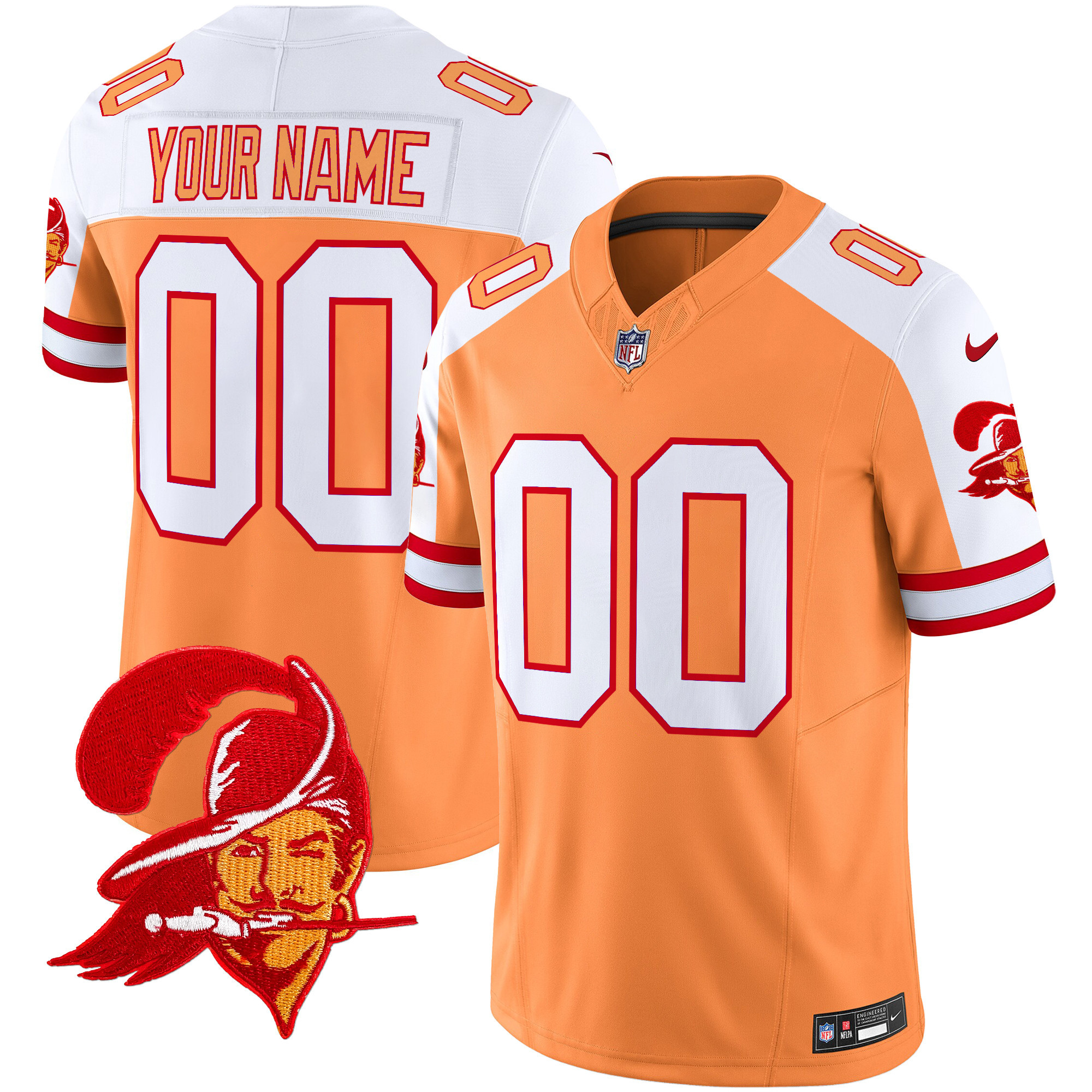 Tampa Bay Buccaneers Throwback Vapor Limited Custom Jersey V2 – All Stitched