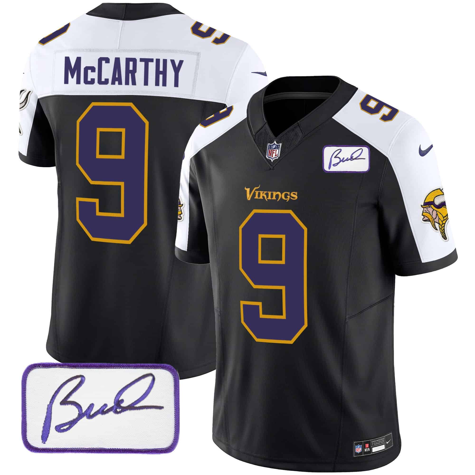 Men’s Vikings Bud Grant Patch Classic Limited Jersey V6 – All Stitched