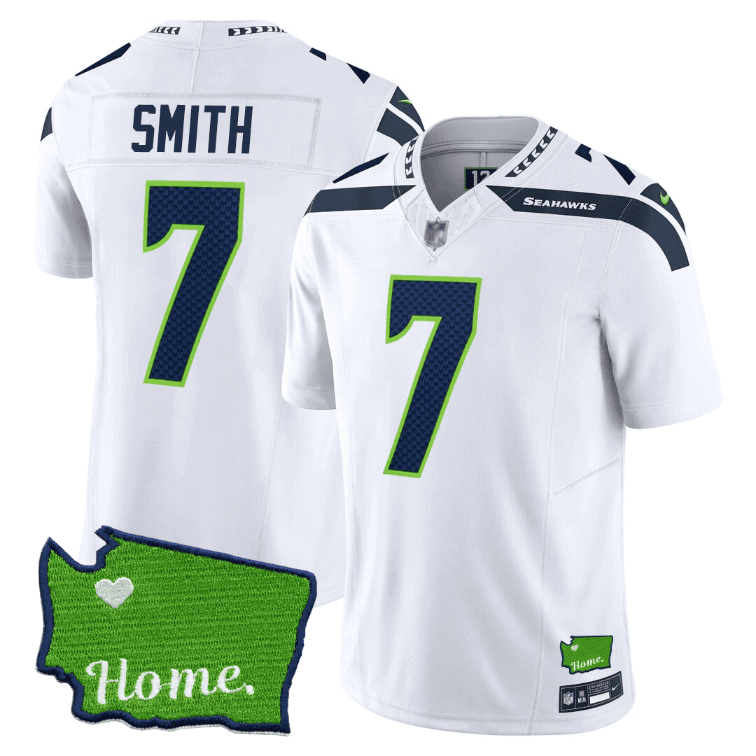 Men’s Seattle Seahawks Washington Home Patch Jersey – All Stitched