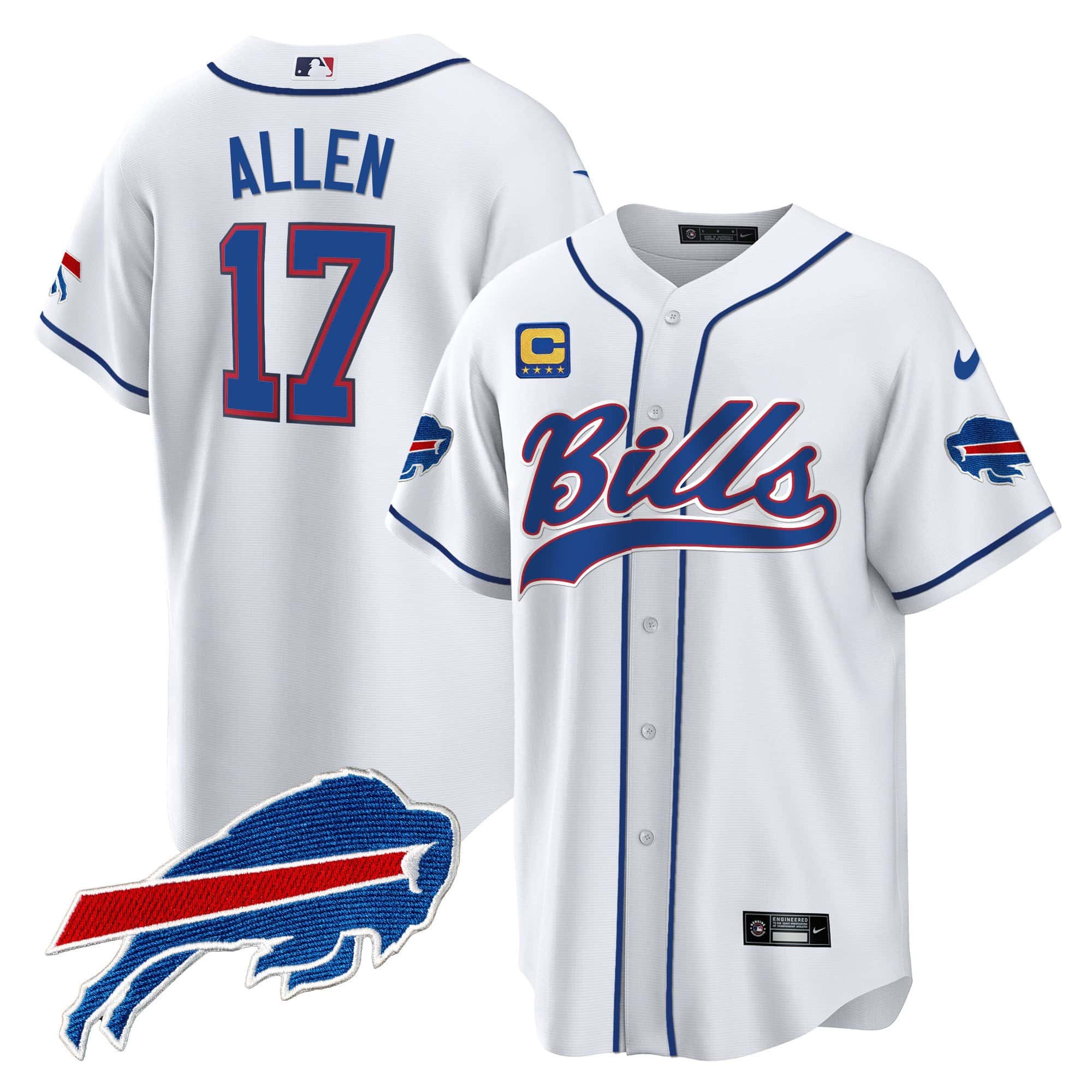Men’s Buffalo Bills Baseball Jersey – All Stitched