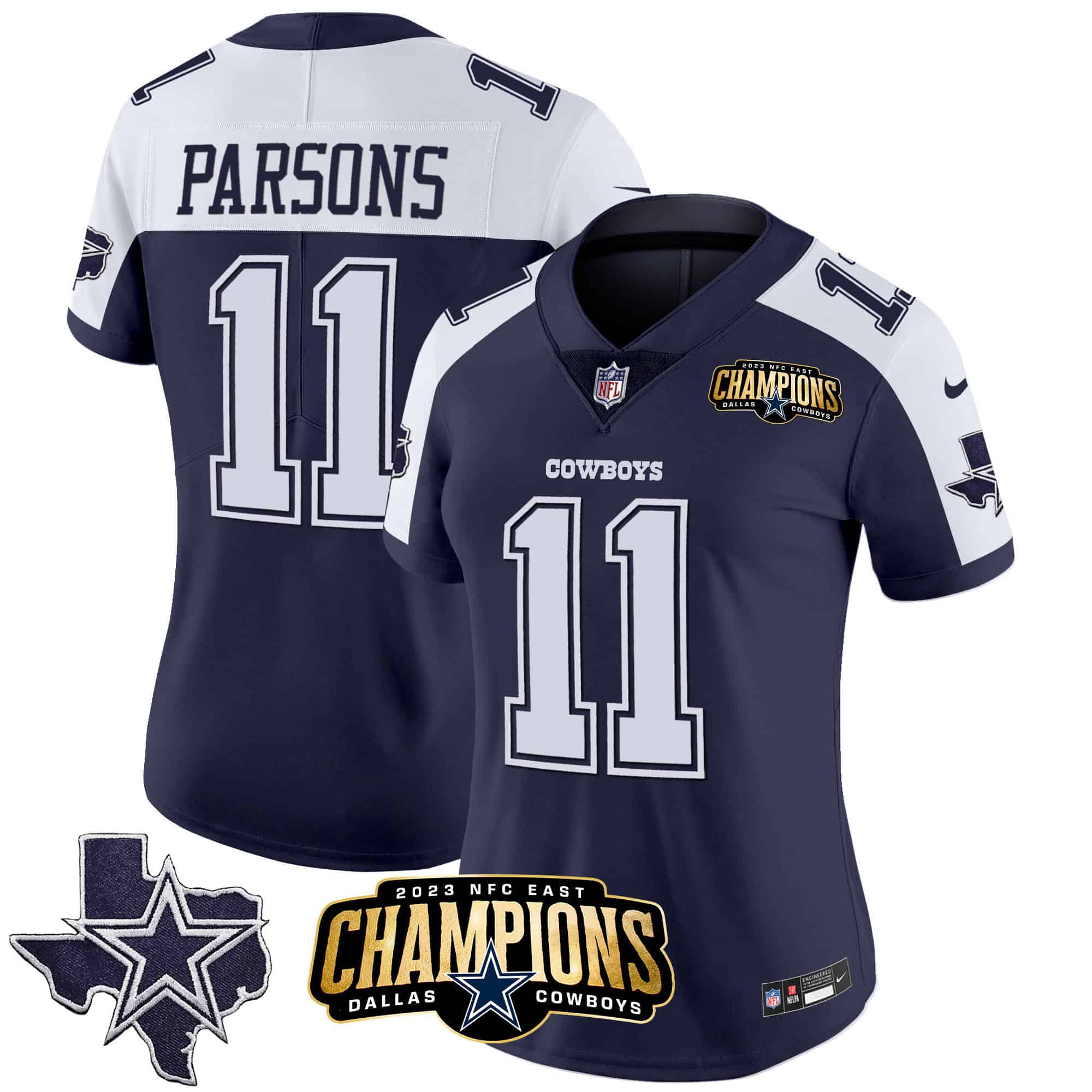 Women’s Cowboys 2023 NFC East Patch Vapor Jersey – All Stitched