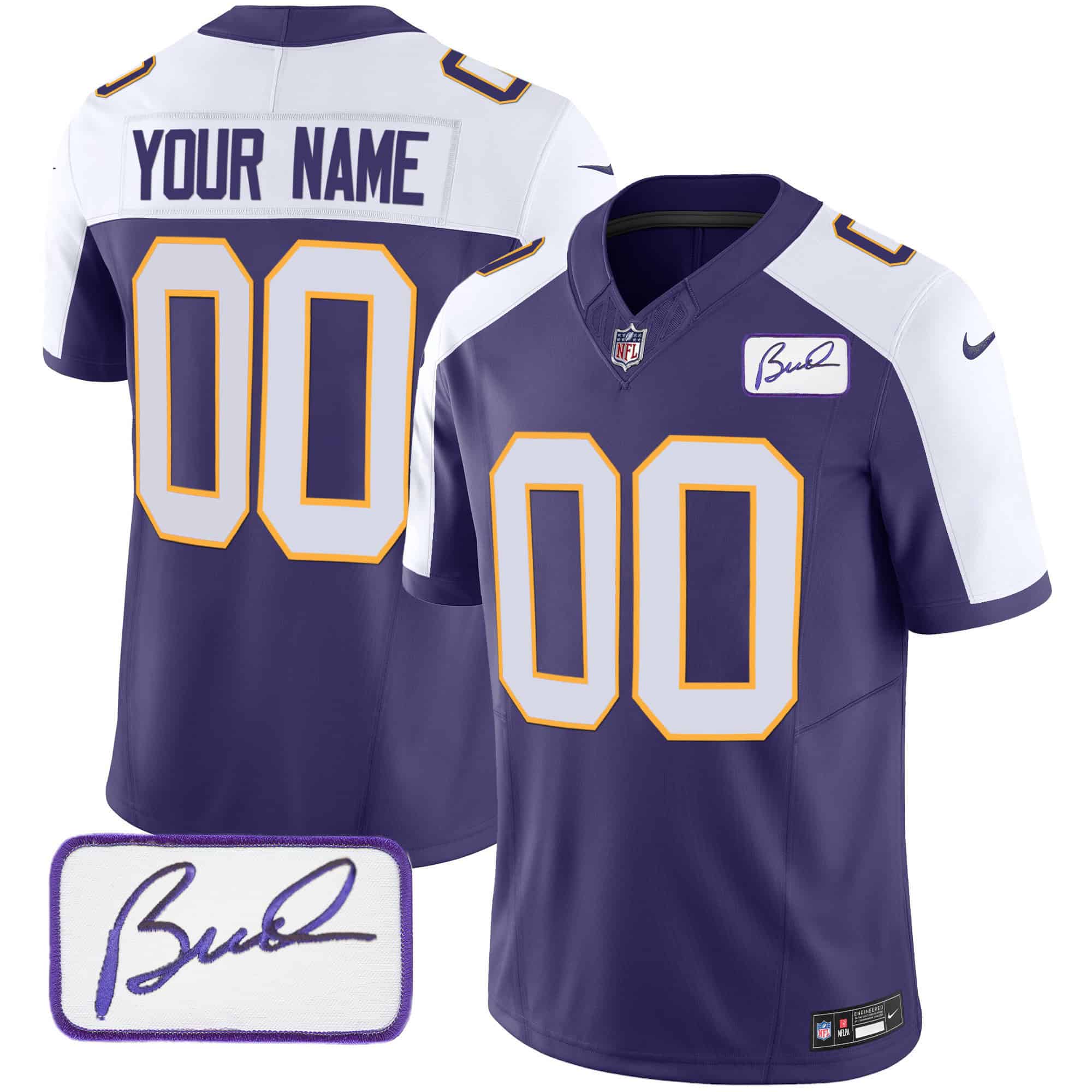 Vikings Bud Grant Patch Classic Limited Custom Jersey – All Stitched