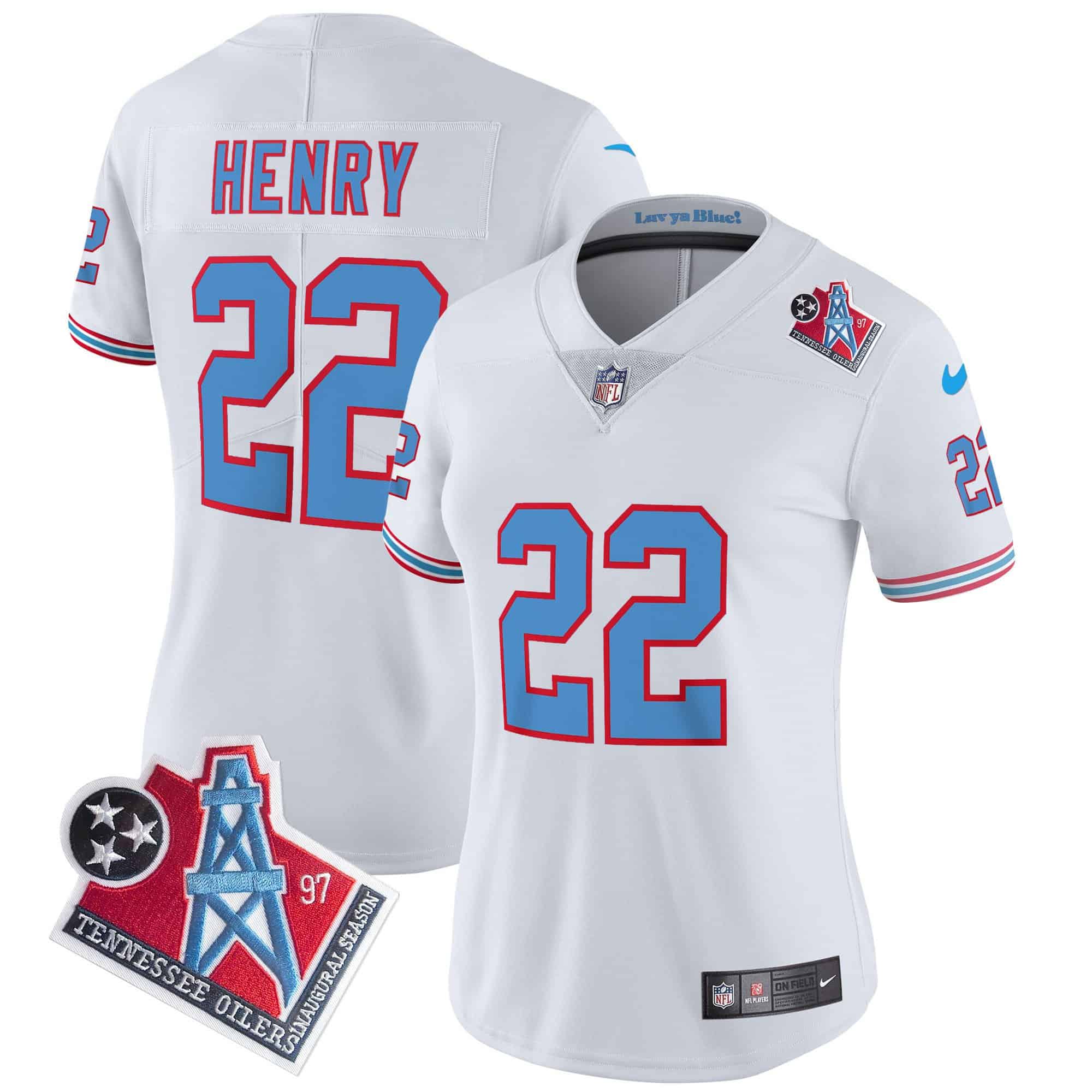 Women’s Titans 1997 Throwback Limited Vapor Jersey – All Stitched
