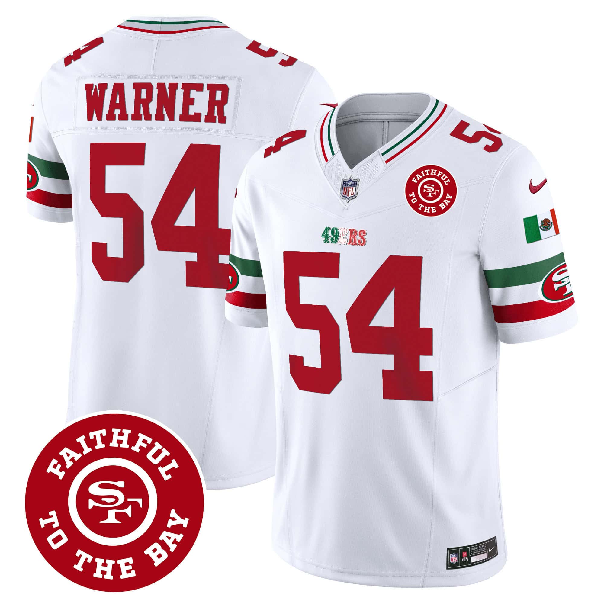 Men’s 49ers Mexico Faithful To The Bay Patch Vapor Jersey – All Stitched
