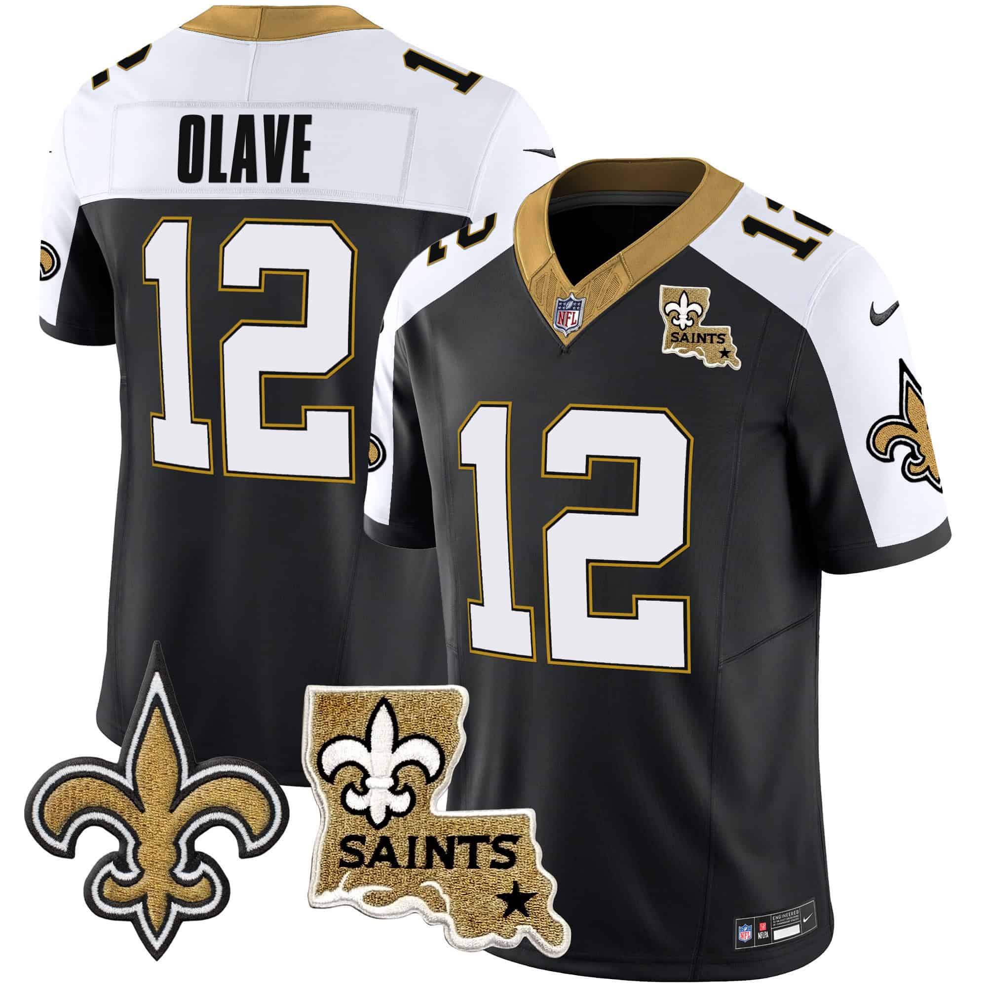Men’s Saints Vapor Limited Jersey – New Orleans Patch – All Stitched