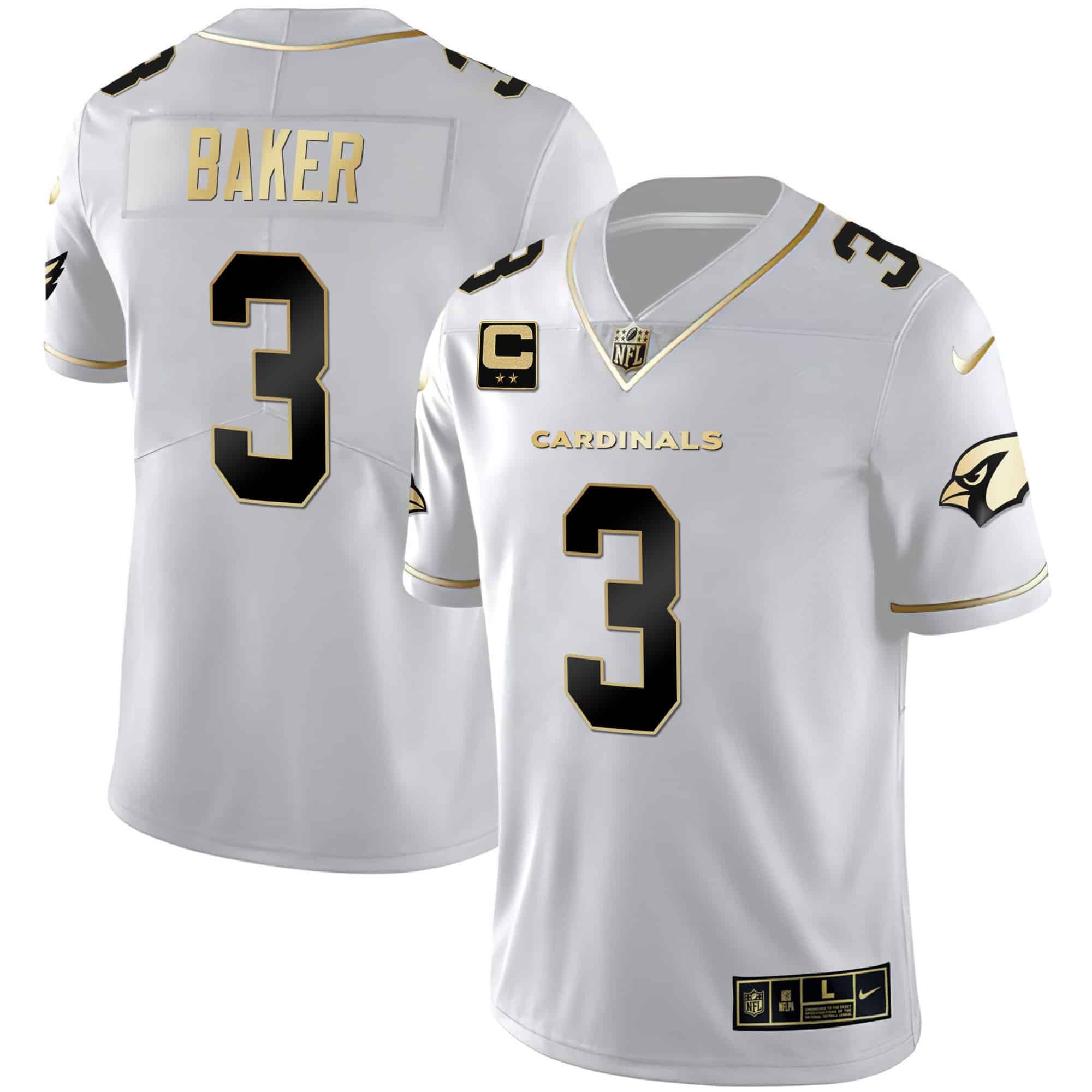 Men’s Arizona Cardinals Black Gold & White Gold Vapor Limited Jersey – All Stitched