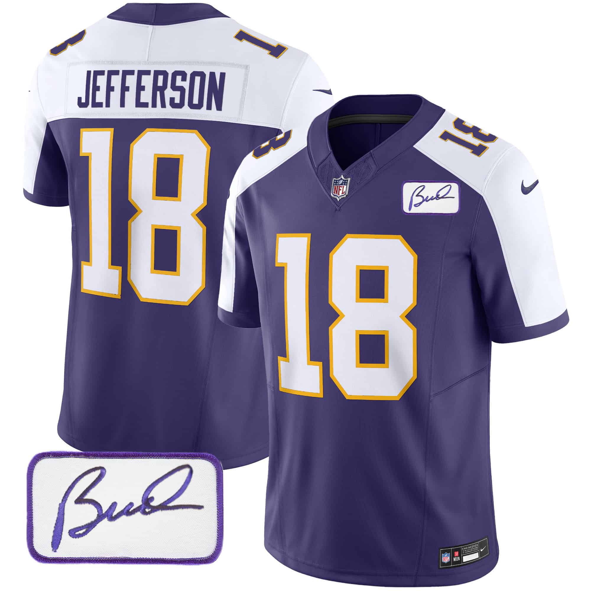 Men’s Vikings Bud Grant Patch Classic Limited Jersey – All Stitched