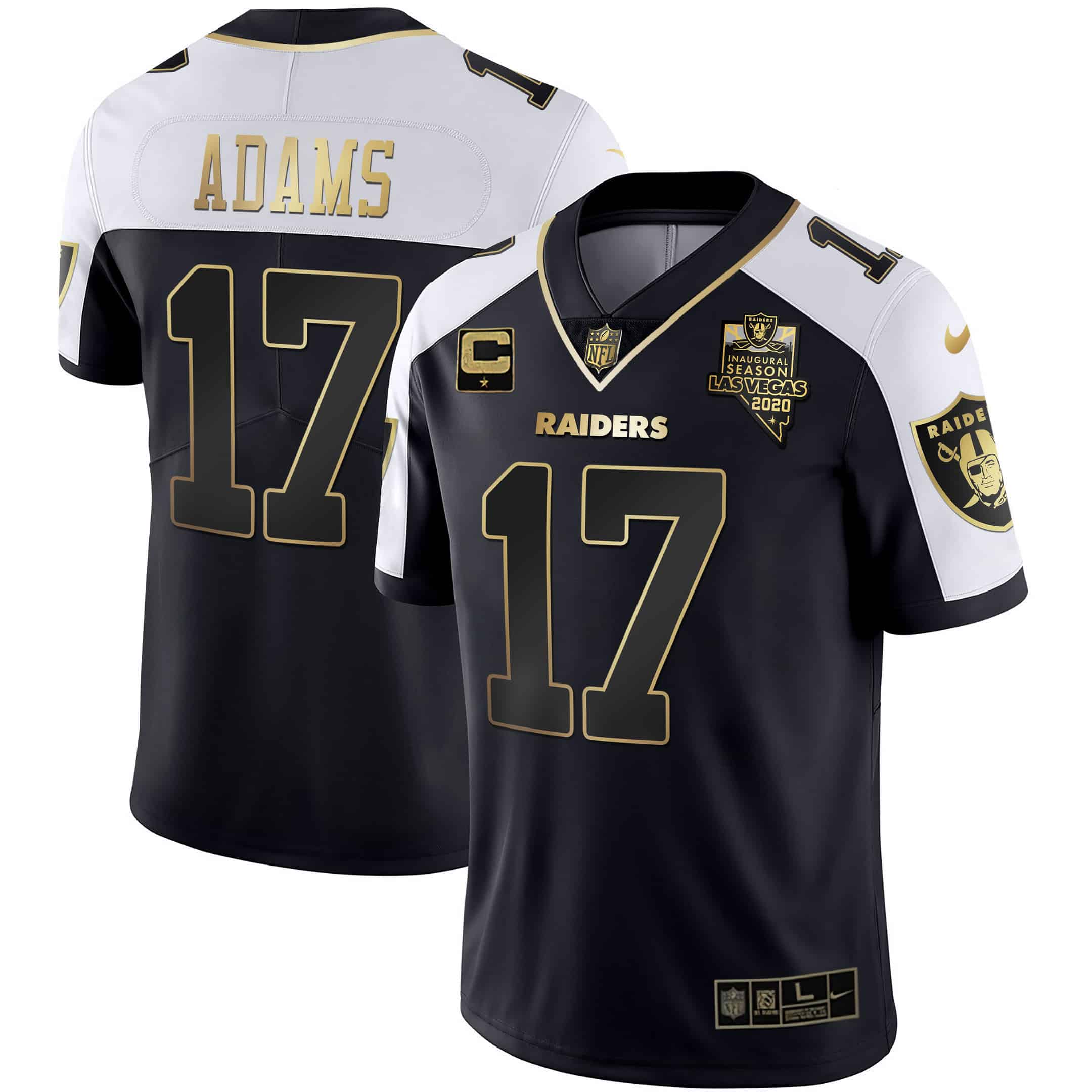 Men’s Raiders Alternate Vapor Black Gold & Black Inverted Limited Inaugural Season Patch – All Stitched