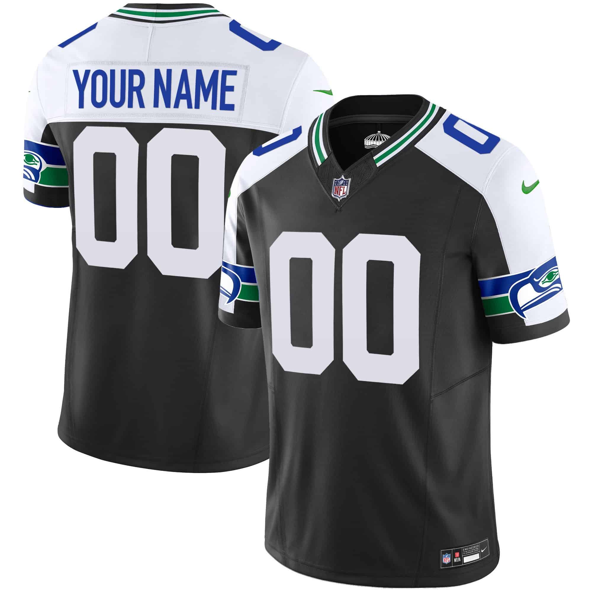 Seahawks Throwback Vapor Limited Custom Jersey – All Stitched