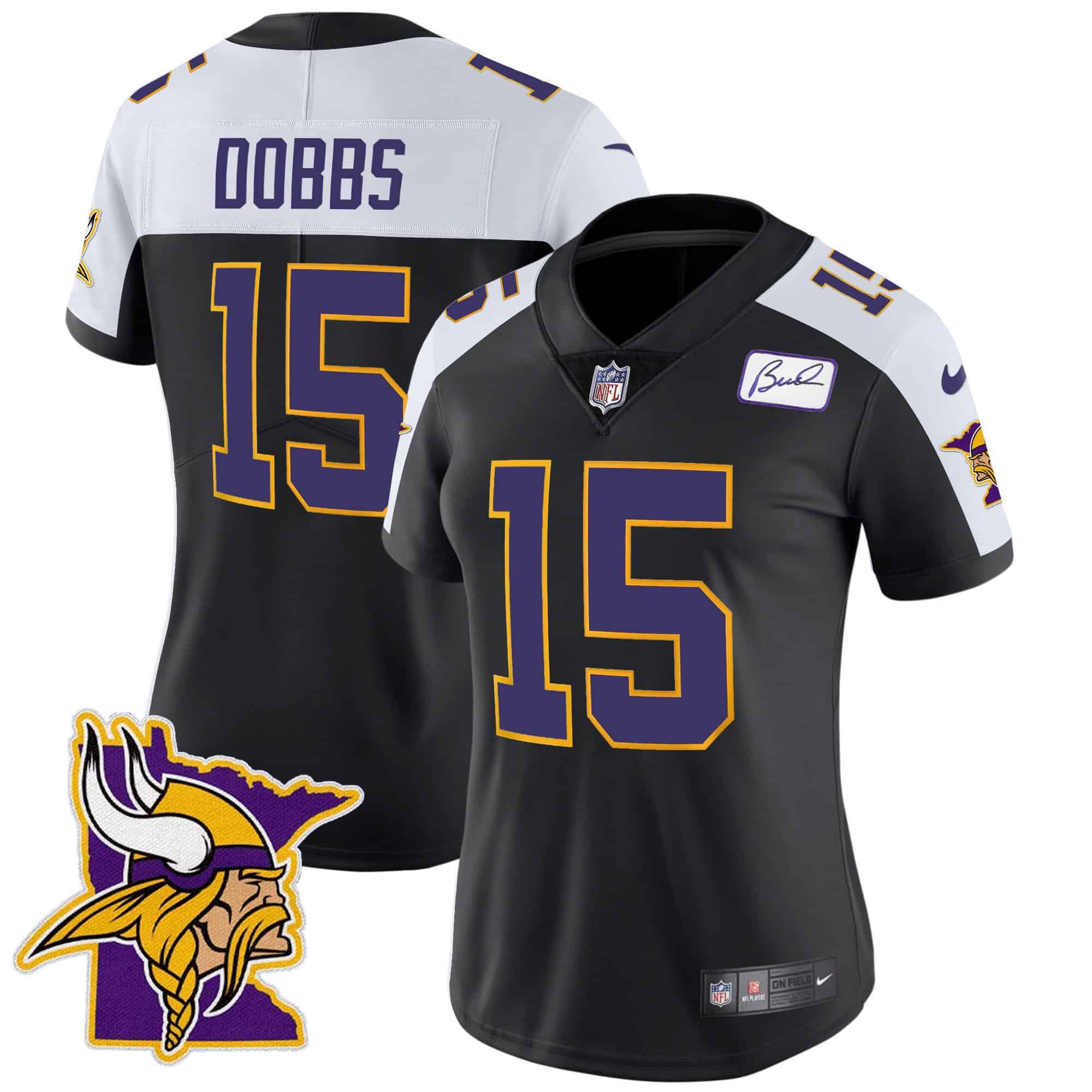 Women’s Vikings Bud Grant Patch Classic Limited Jersey V5 – All Stitched
