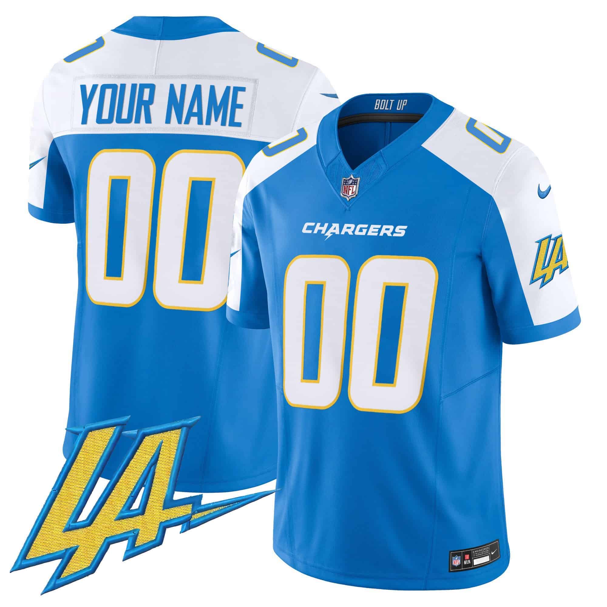 Chargers Vapor Limited Custom Jersey V2 – All Stitched