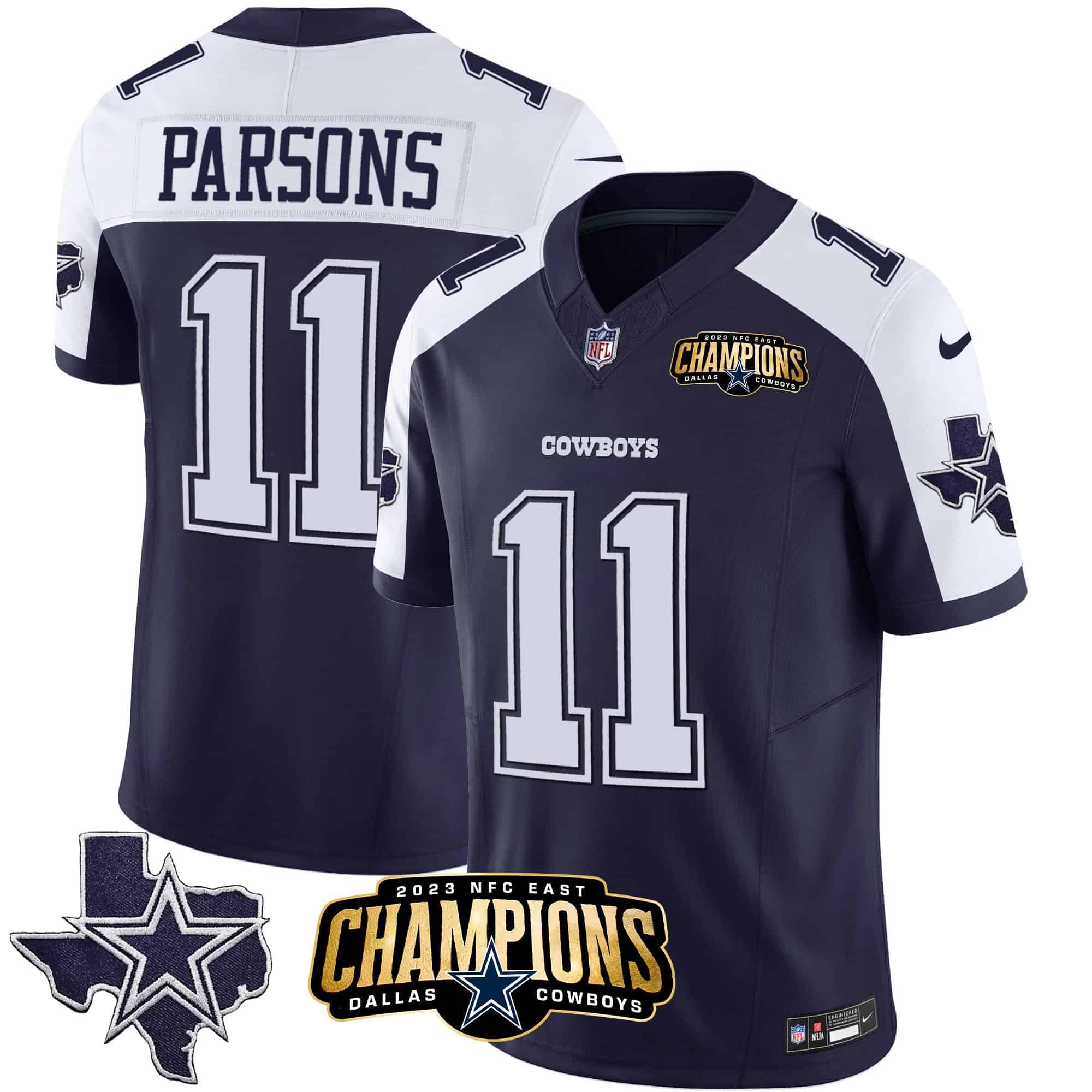Men’s Cowboys 2023 NFC East Patch Vapor Jersey – All Stitched