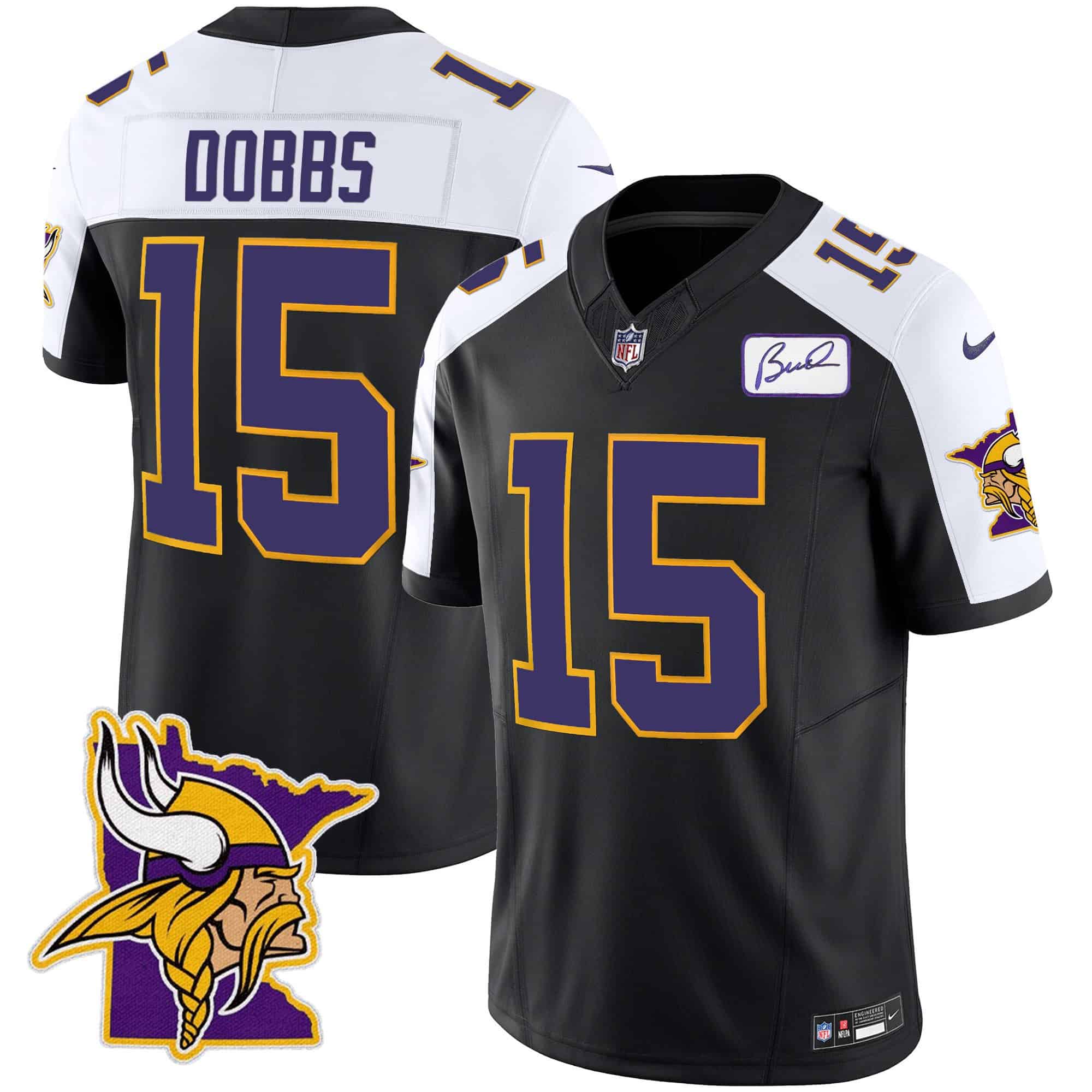 Men’s Vikings Bud Grant Patch Classic Limited Jersey V5 – All Stitched