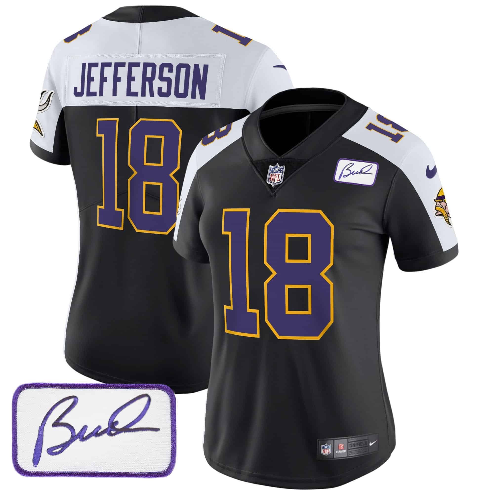 Women’s Vikings Bud Grant Patch Classic Limited Jersey V3 – All Stitched