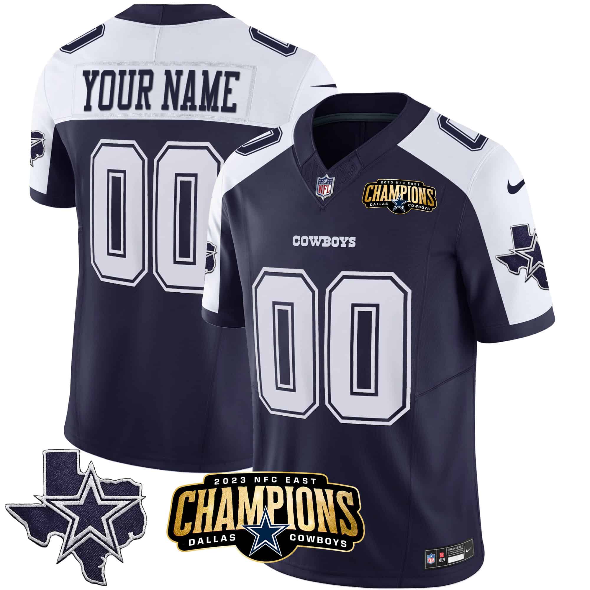 Cowboys 2023 NFC East Patch Vapor Custom Jersey – All Stitched