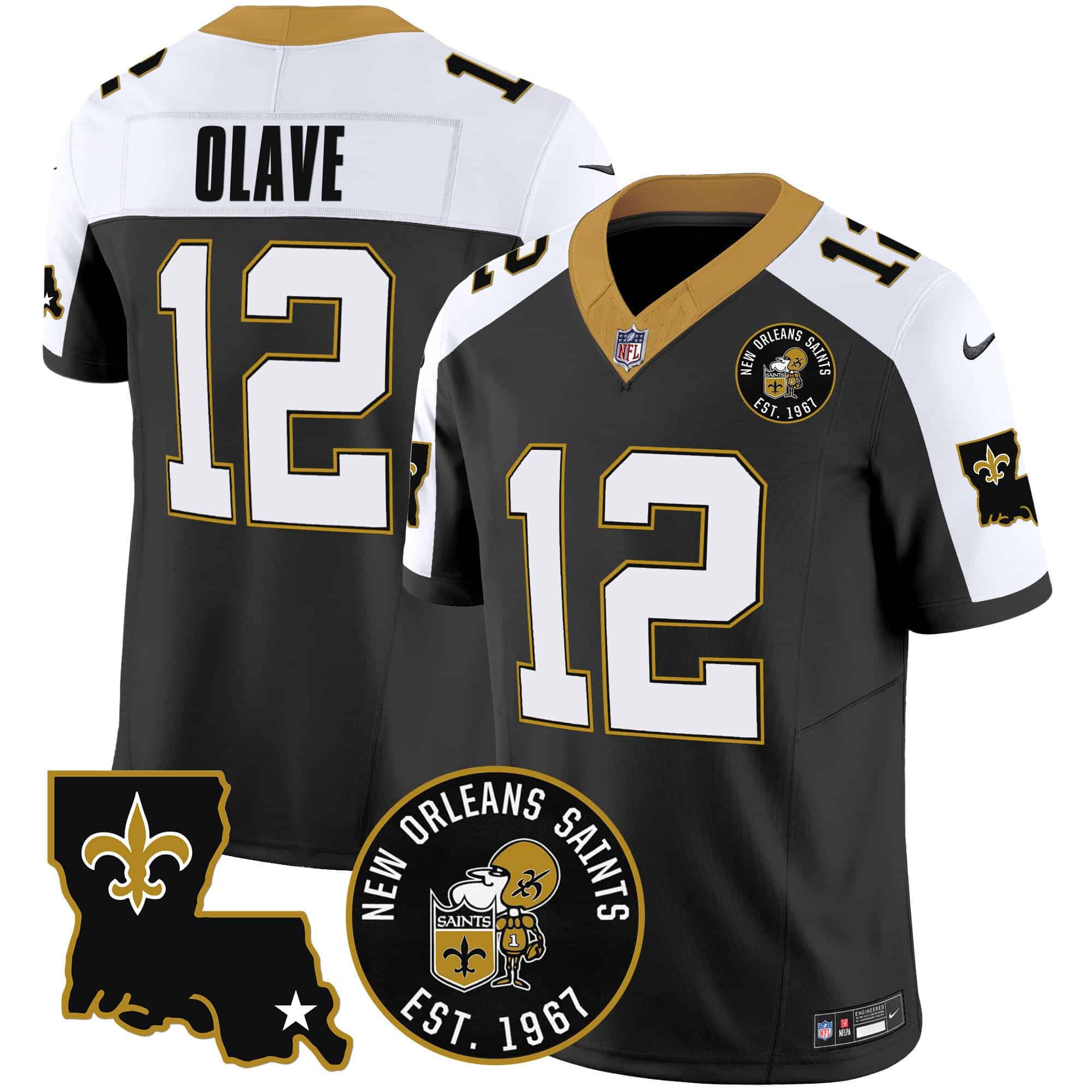 Men’s Saints EST. 1967 Patch Vapor Jersey – All Stitched