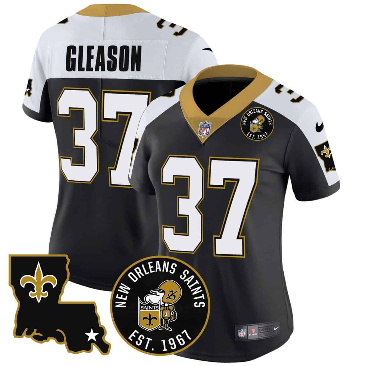 Women’s Saints Est. 1967 Patch Vapor Custom Jersey – All Stitched