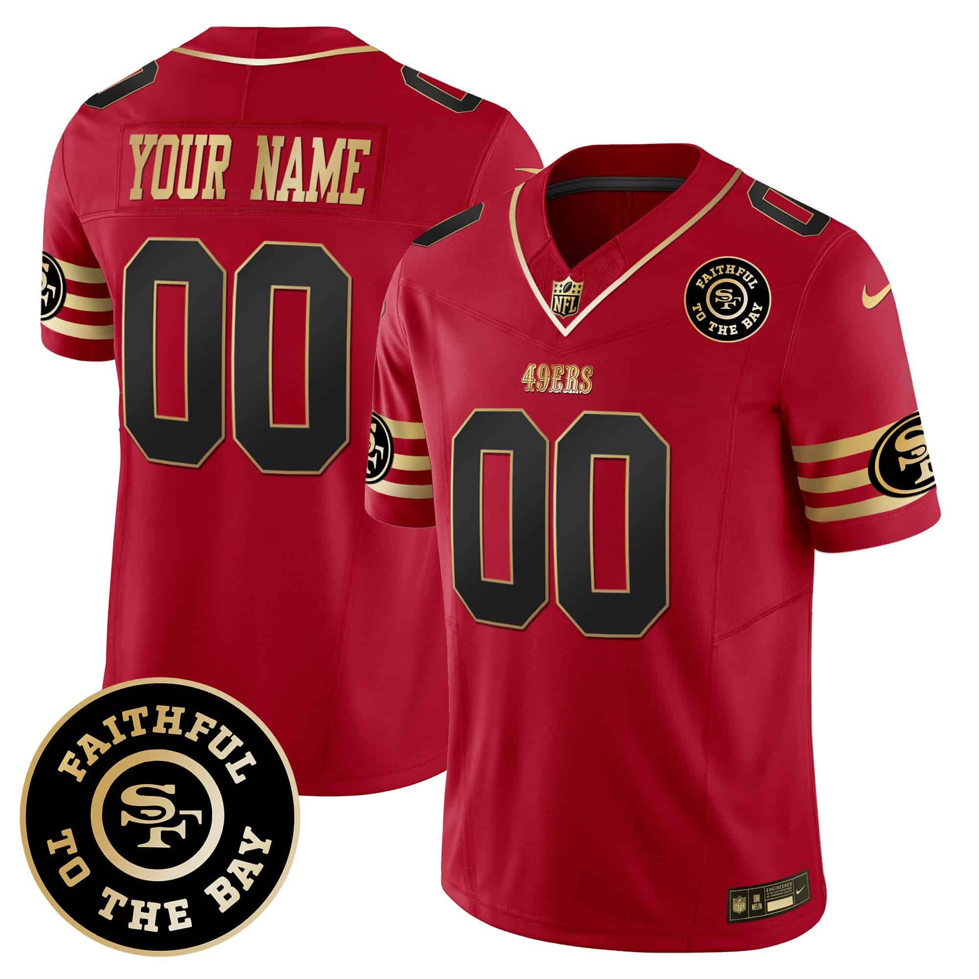 49ers Faithful To The Bay Patch Vapor Limited Custom Jersey V6 – All Stitched