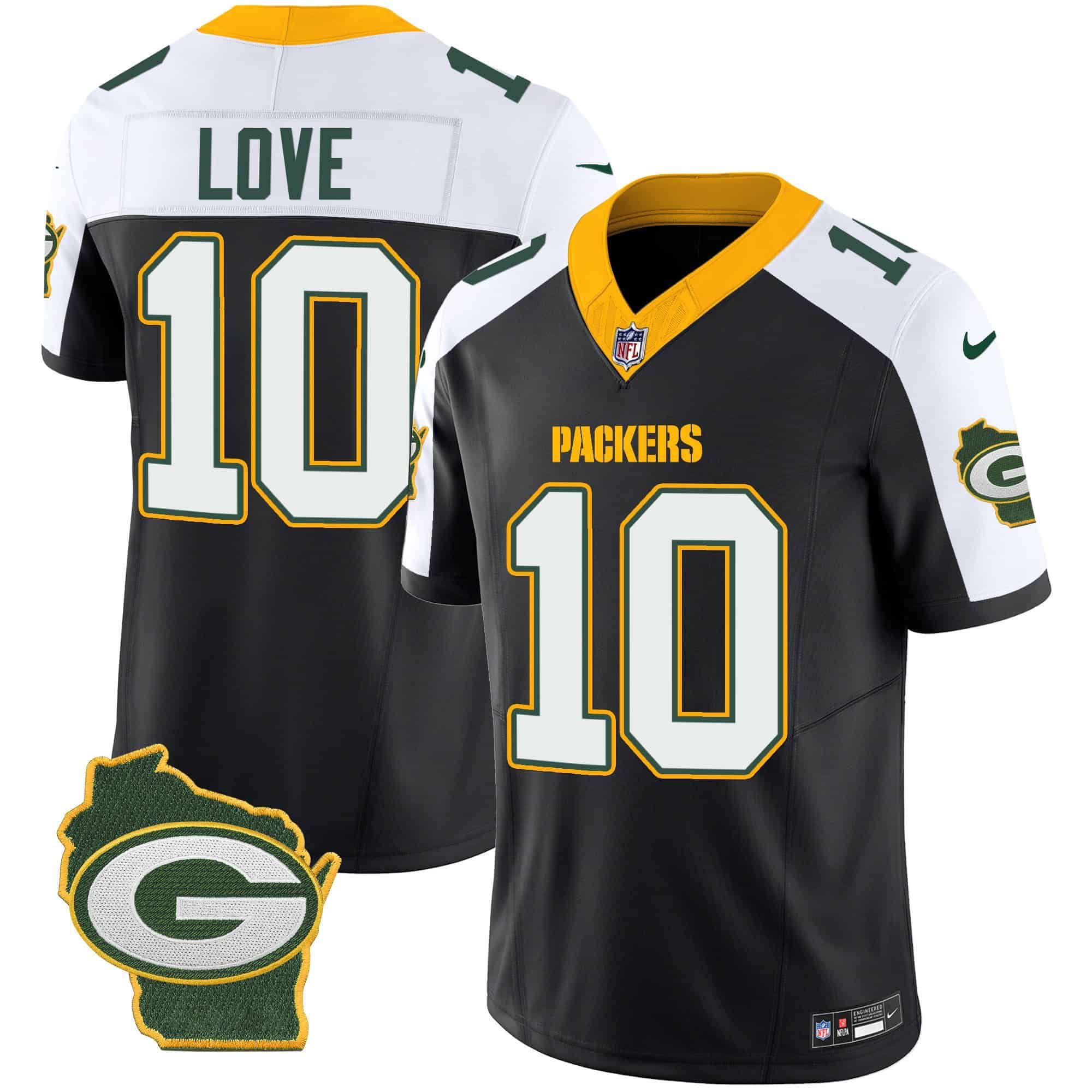 Men’s Packers Home Patch Vapor Jersey V3 – All Stitched