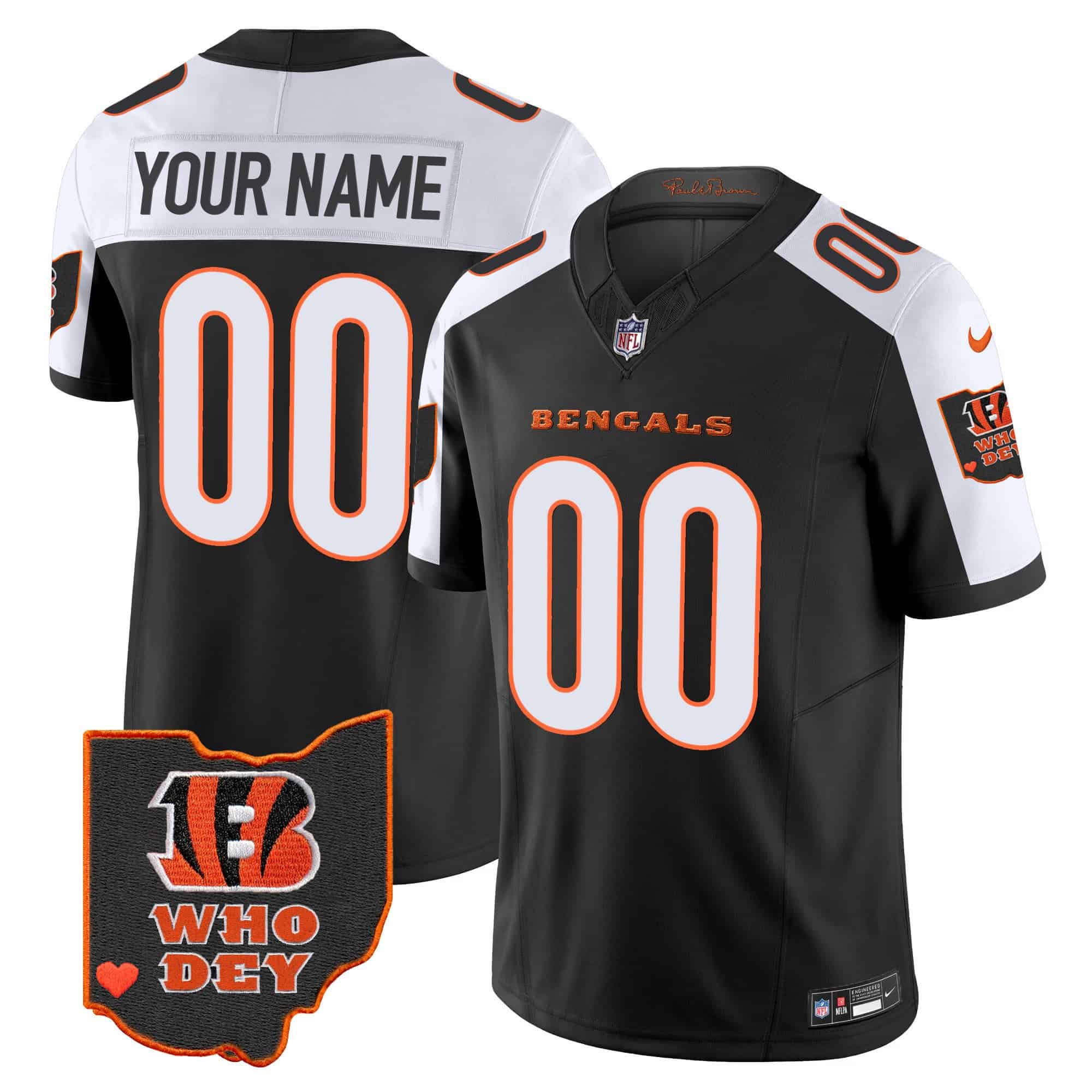 Bengals Ohio Patch Vapor Limited Custom Jersey V2 – All Stitched