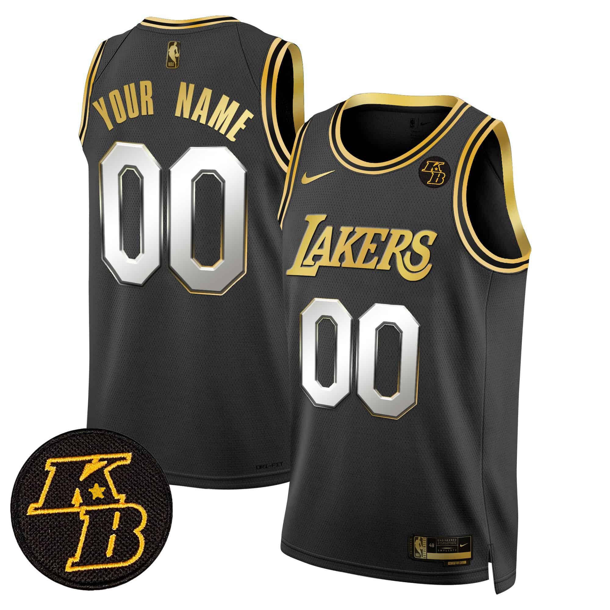 Los Angeles Lakers Kobe Bryant Patch Swingman Custom Jersey – All Stitched