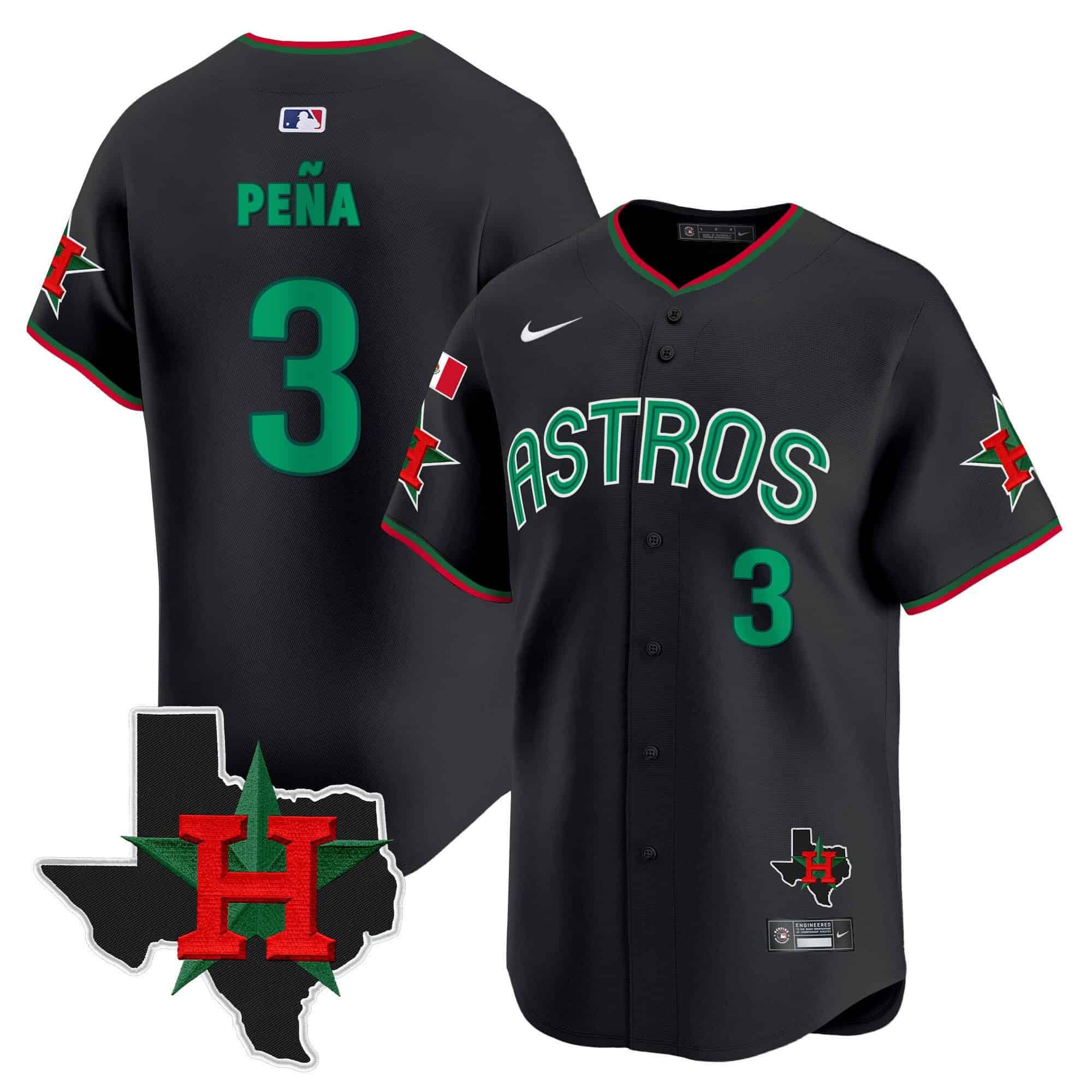 Men’s Astros Mexico Texas Patch Vapor Premier Limited Jersey V3 – All Stitched