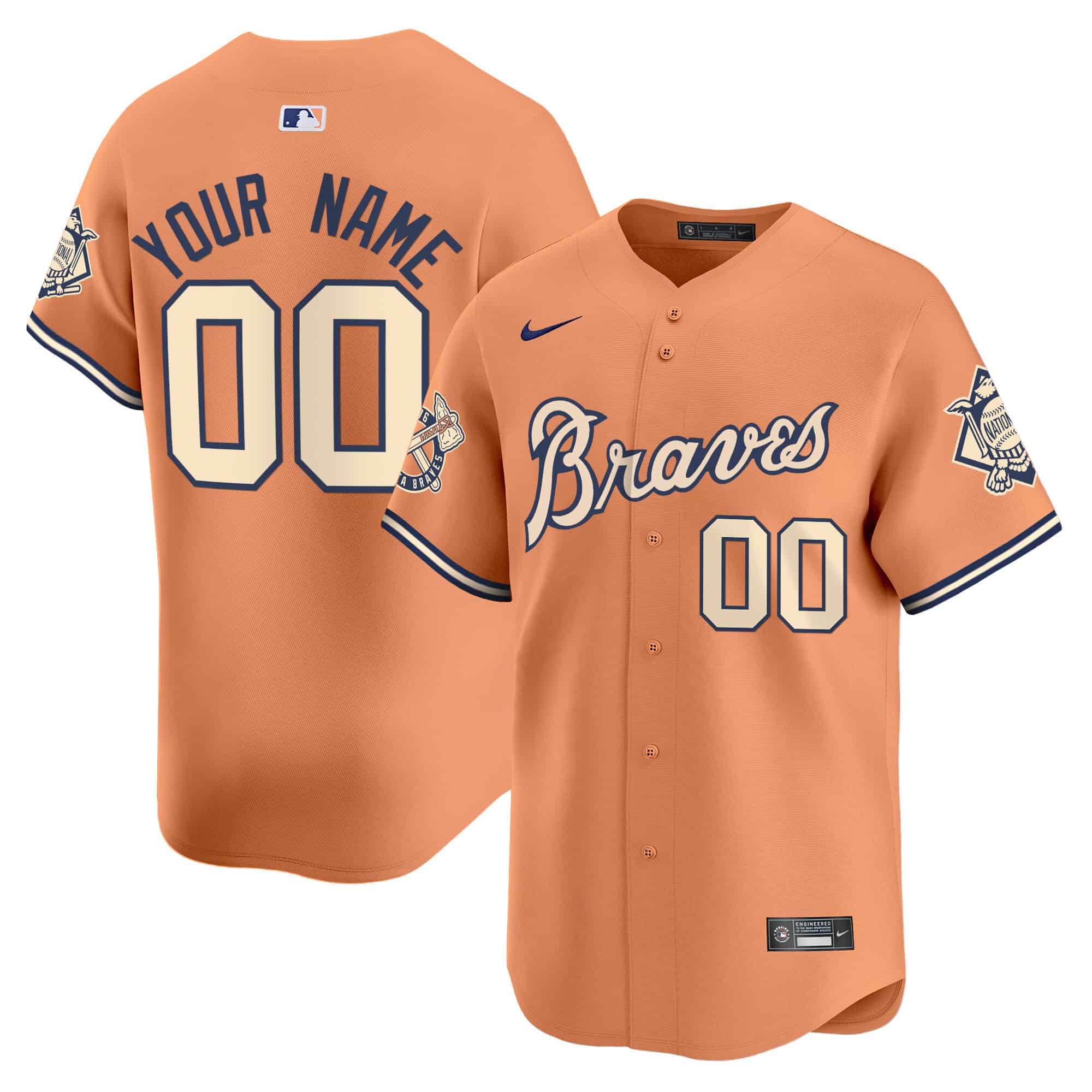 Atlanta Braves Peaches n’ Cream Vapor Premier Limited Custom Jersey – All Stitched