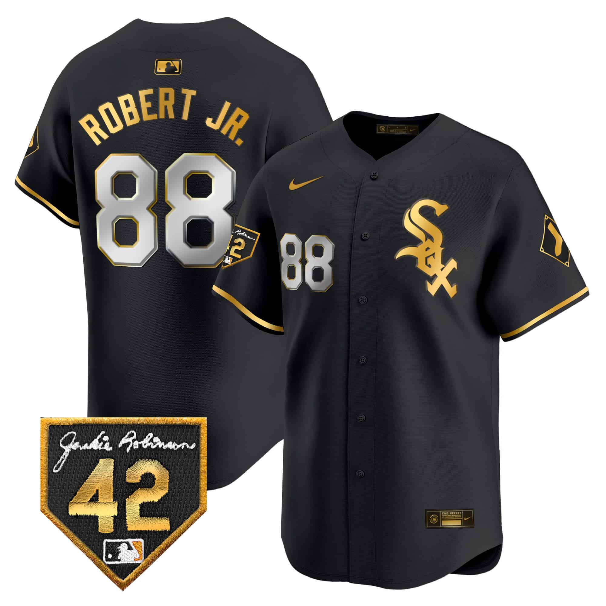 Men’s Chicago White Sox 2024 Jackie Robinson Patch Vapor Premier Limited Jersey – All Stitched
