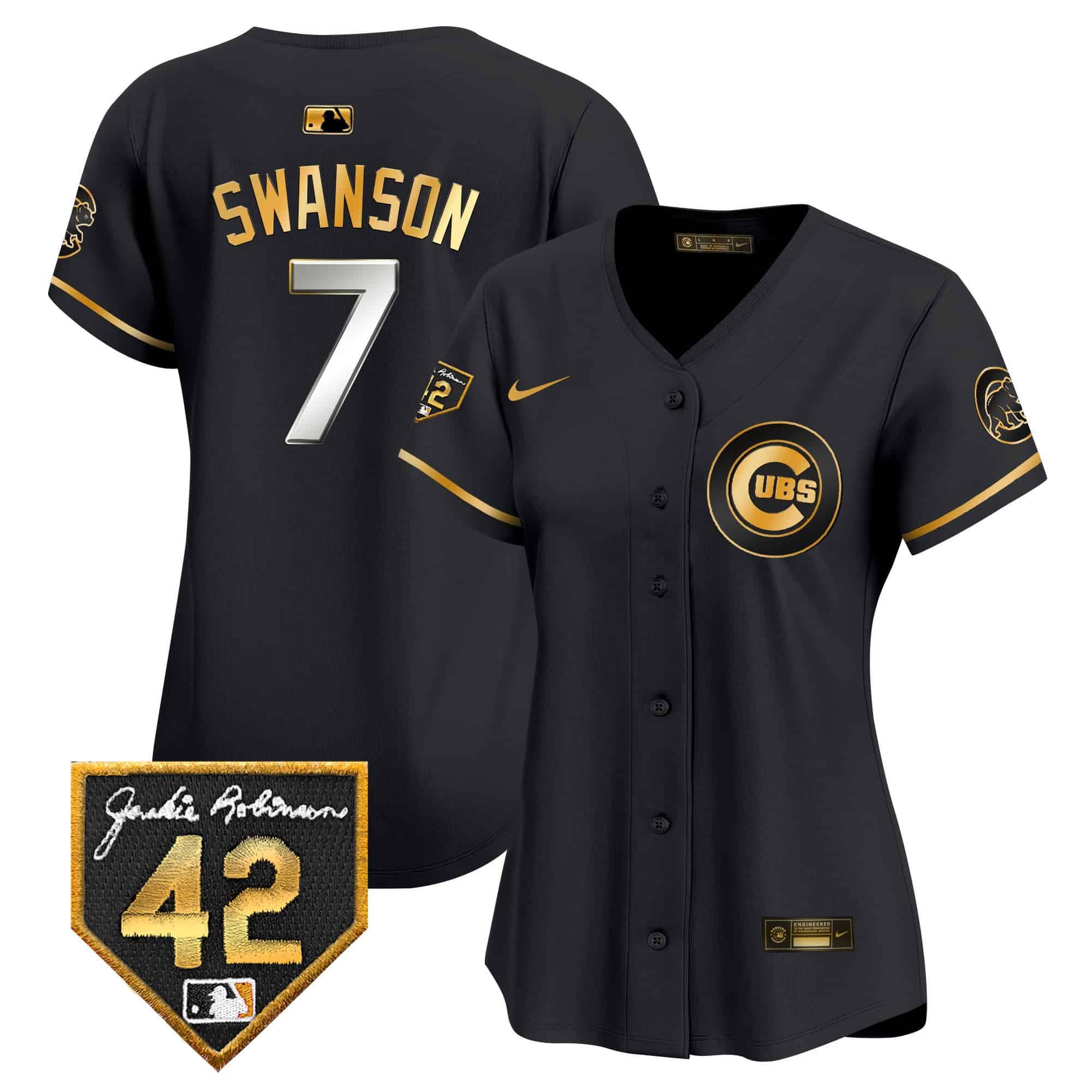 Women’s Chicago Cubs Jackie Robinson Patch Vapor Premier Limited Jersey V2 – All Stitched