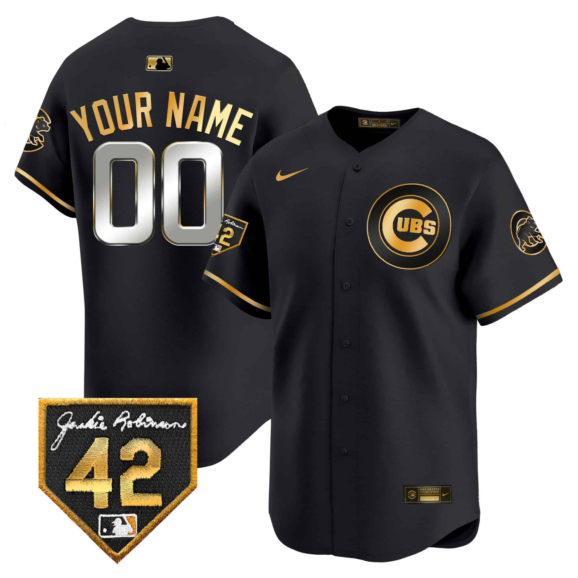 Chicago Cubs 2024 Jackie Robinson Patch Vapor Premier Limited Custom Jersey V2 – All Stitched