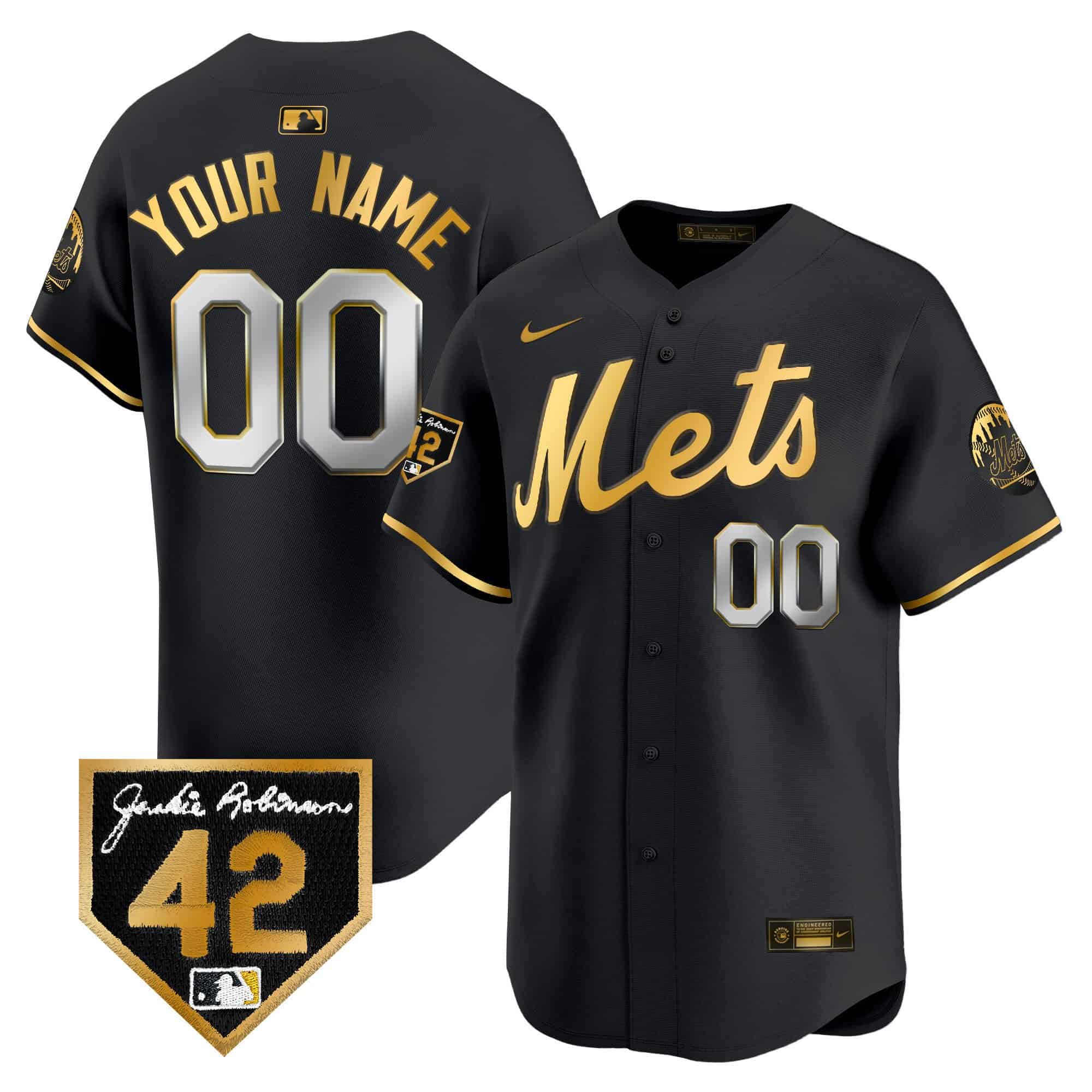 New York Mets Jackie Robinson Patch Vapor Premier Limited Custom Jersey – All Stitched