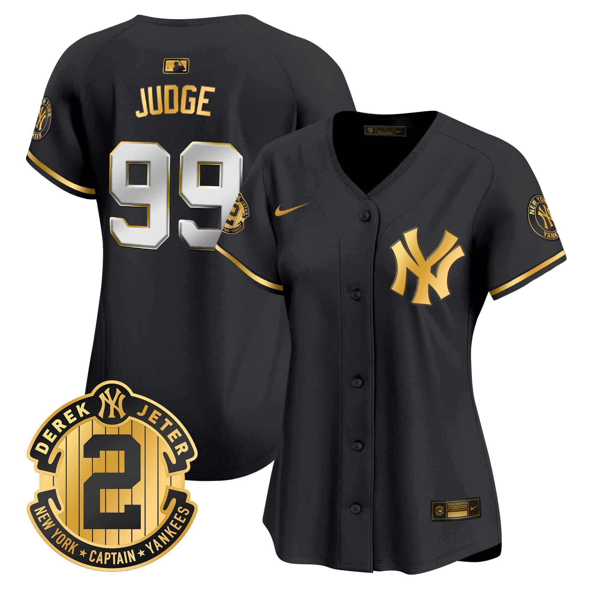 Women’s New York Yankees Derek Jeter Patch Vapor Premier Limited Jersey – All Stitched