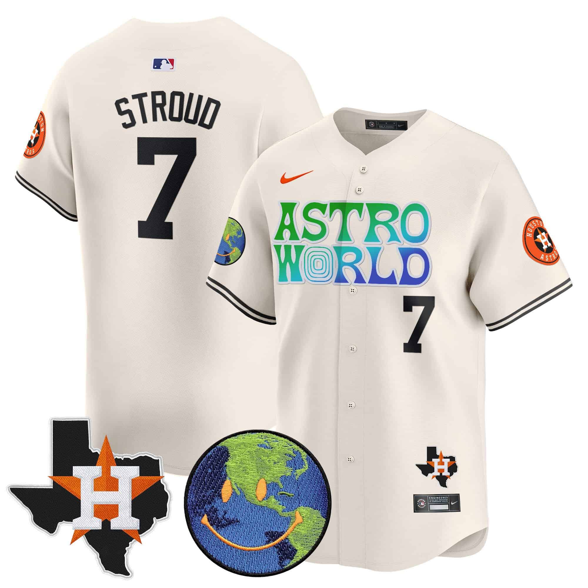 Men’s Houston Astros Cactus Jack Astro World Vapor Premier Limited Jersey – All Stitched