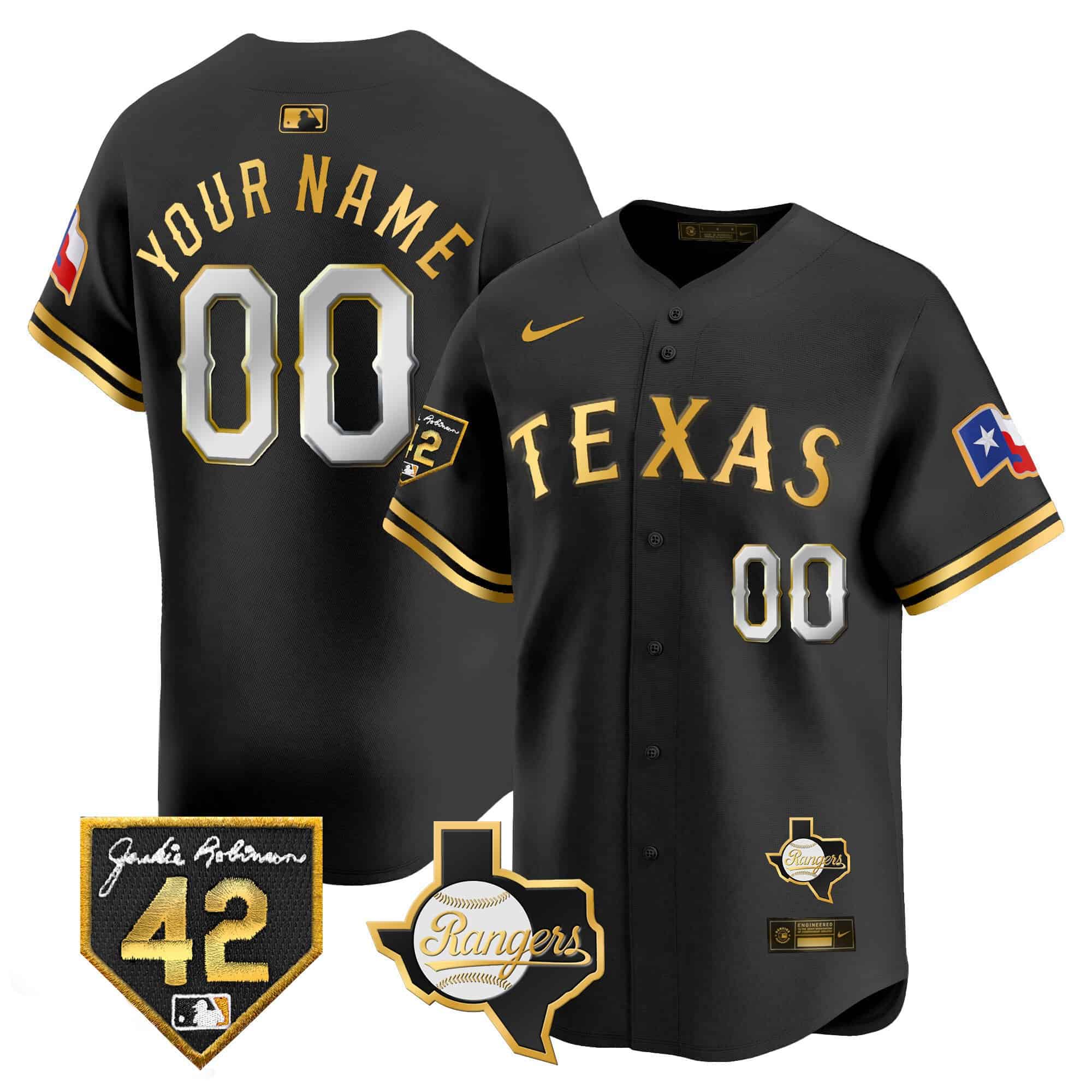 Texas Rangers 2024 Jackie Robinson Patch Vapor Premier Limited Custom Jersey – All Stitched